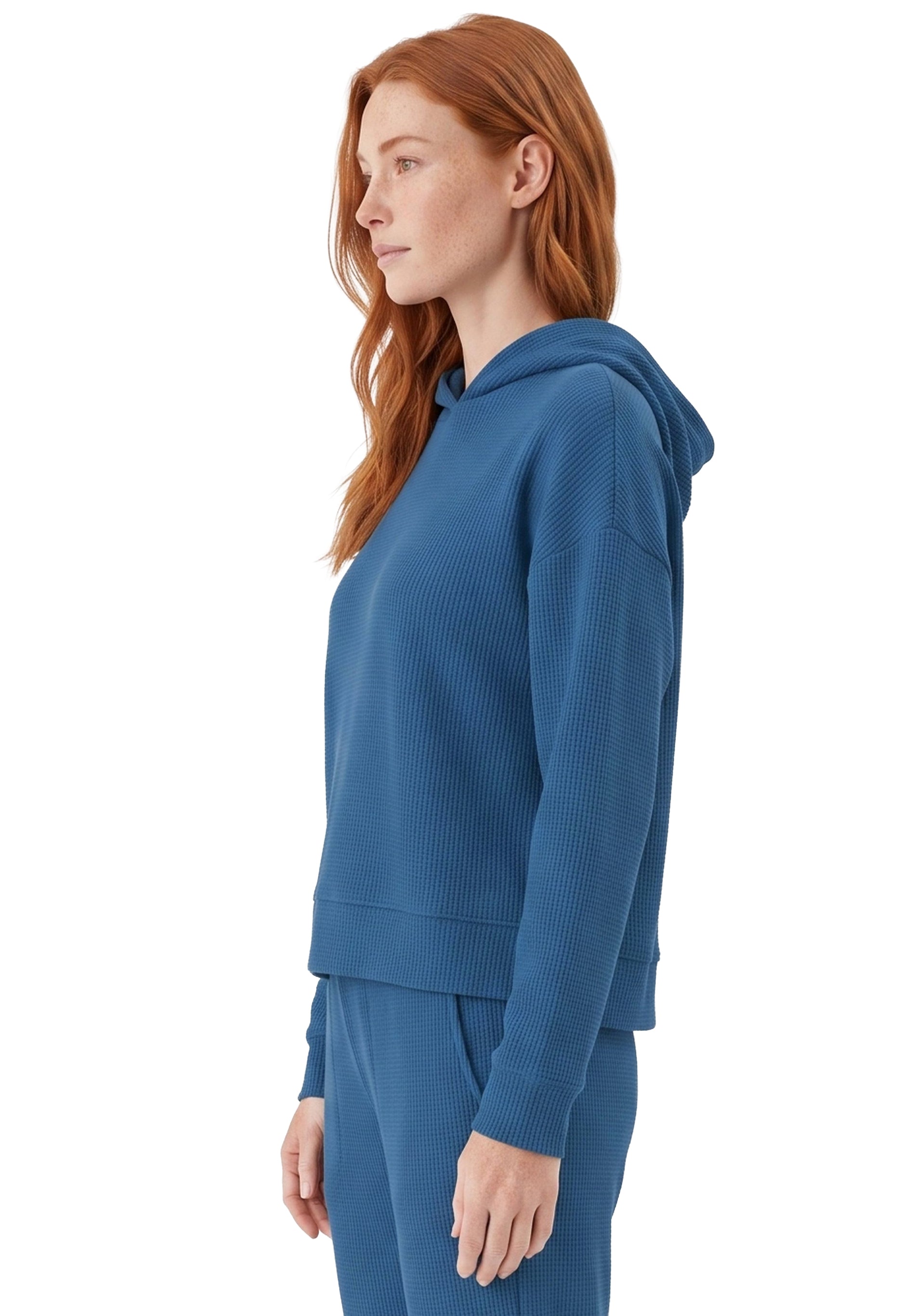 HANNA | Waffel Hoodie aus Bio-Baumwolle und recyceltem Polyester