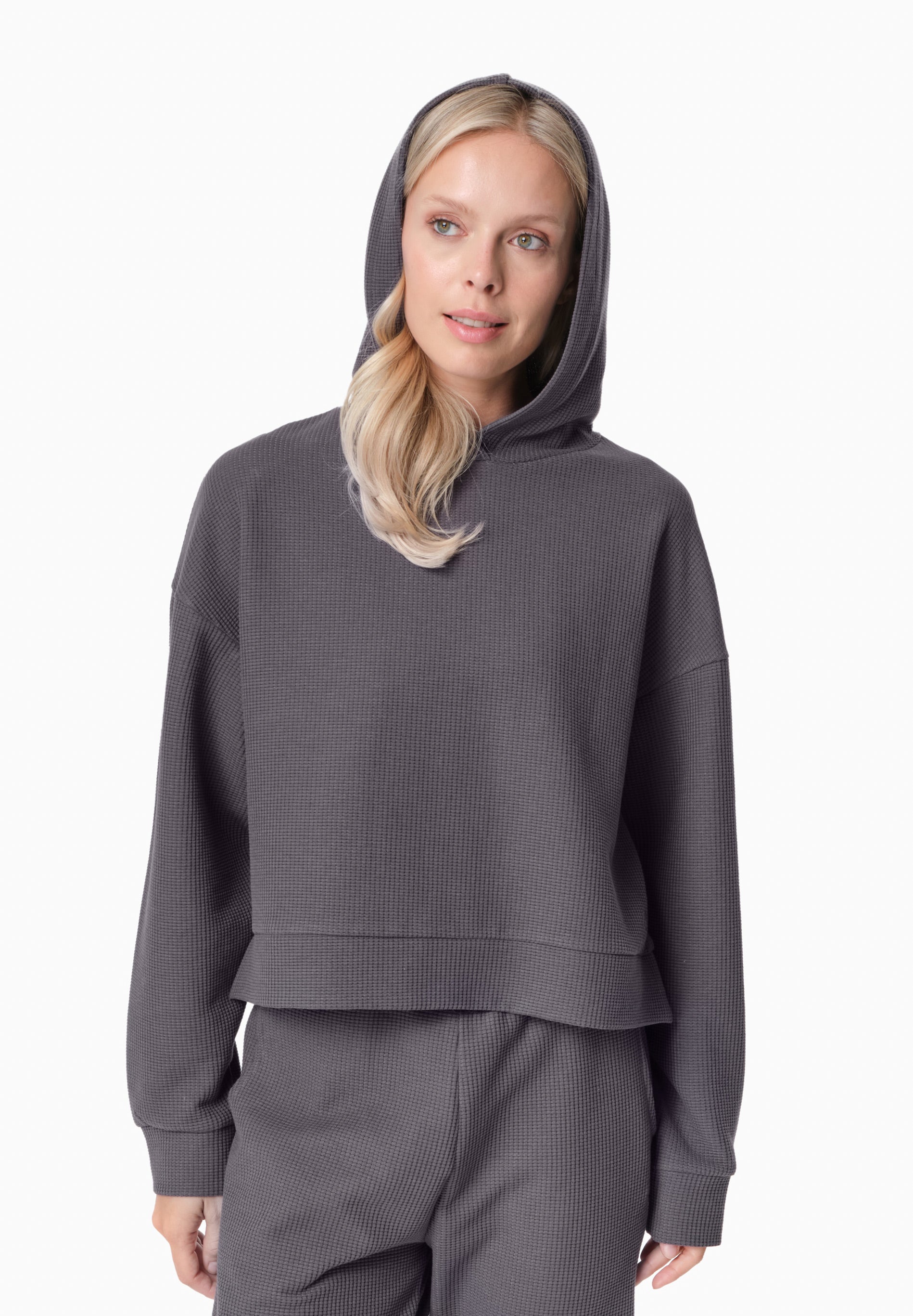 HANNA | Waffel Hoodie aus Bio-Baumwolle und recyceltem Polyester