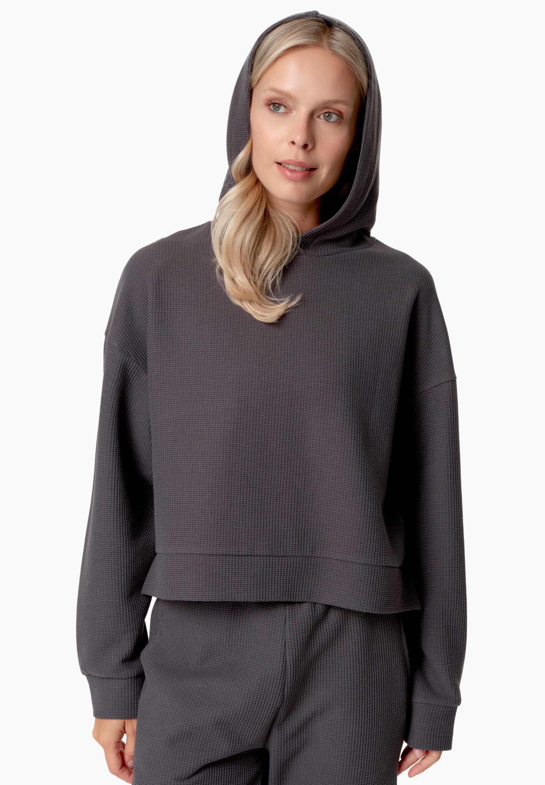 HANNA | Waffel Hoodie aus Bio-Baumwolle und recyceltem Polyester