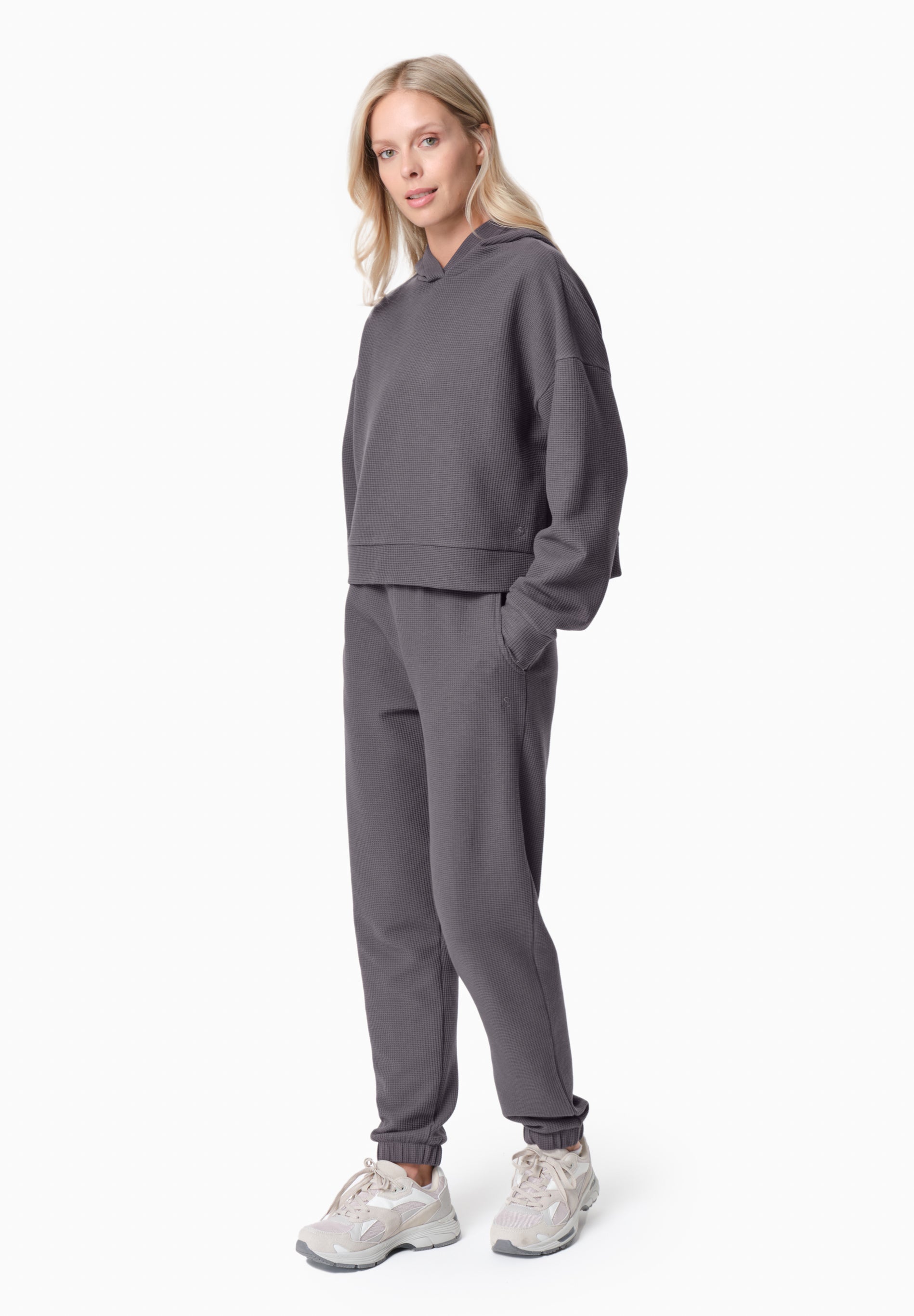 HANNA | Waffel Hoodie aus Bio-Baumwolle und recyceltem Polyester