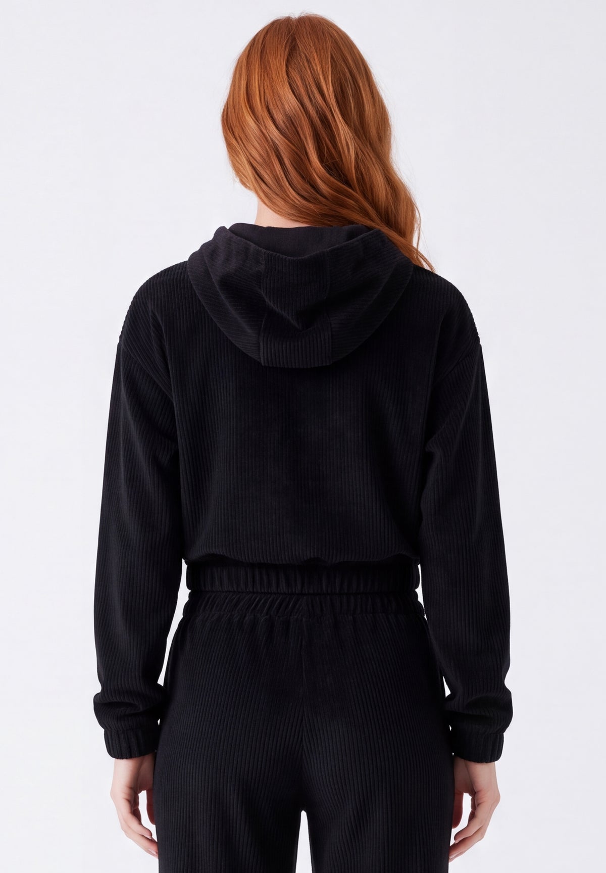 Cropped Cord-Hoodie aus Bio-Baumwolle