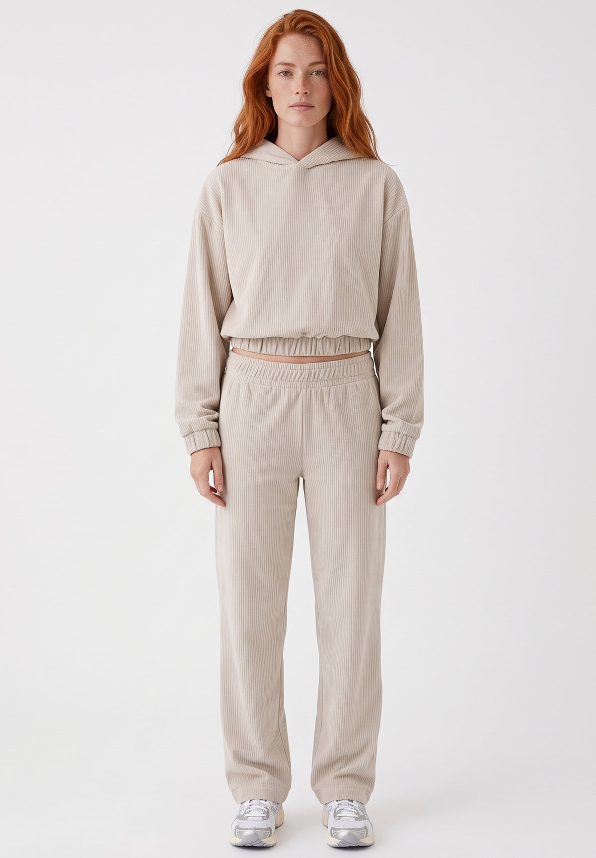 Cropped Cord-Hoodie aus Bio-Baumwolle