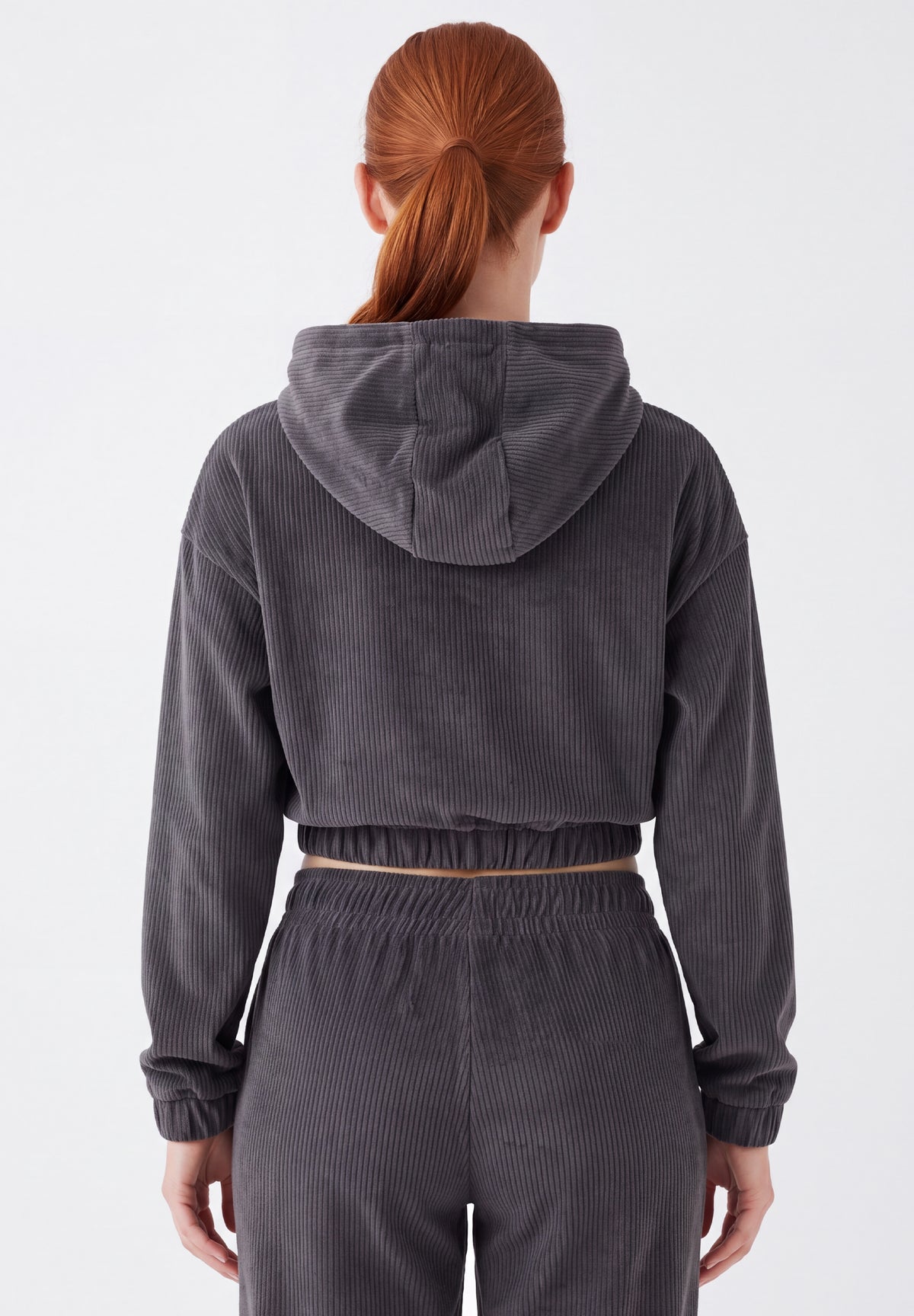 Cropped Cord-Hoodie aus Bio-Baumwolle