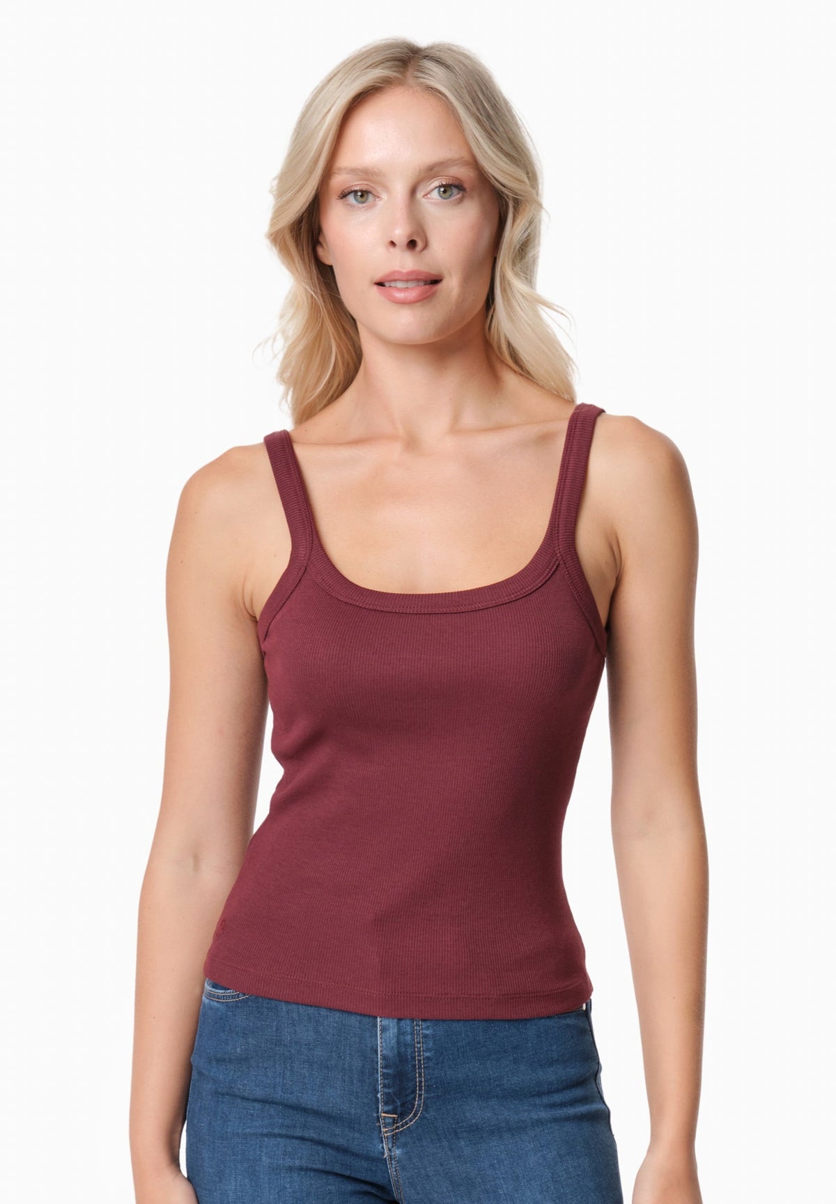 IPEEK Damen Ripp-Tanktop TENCEL™ Modal und Bio-Baumwolle – Bordeaux
