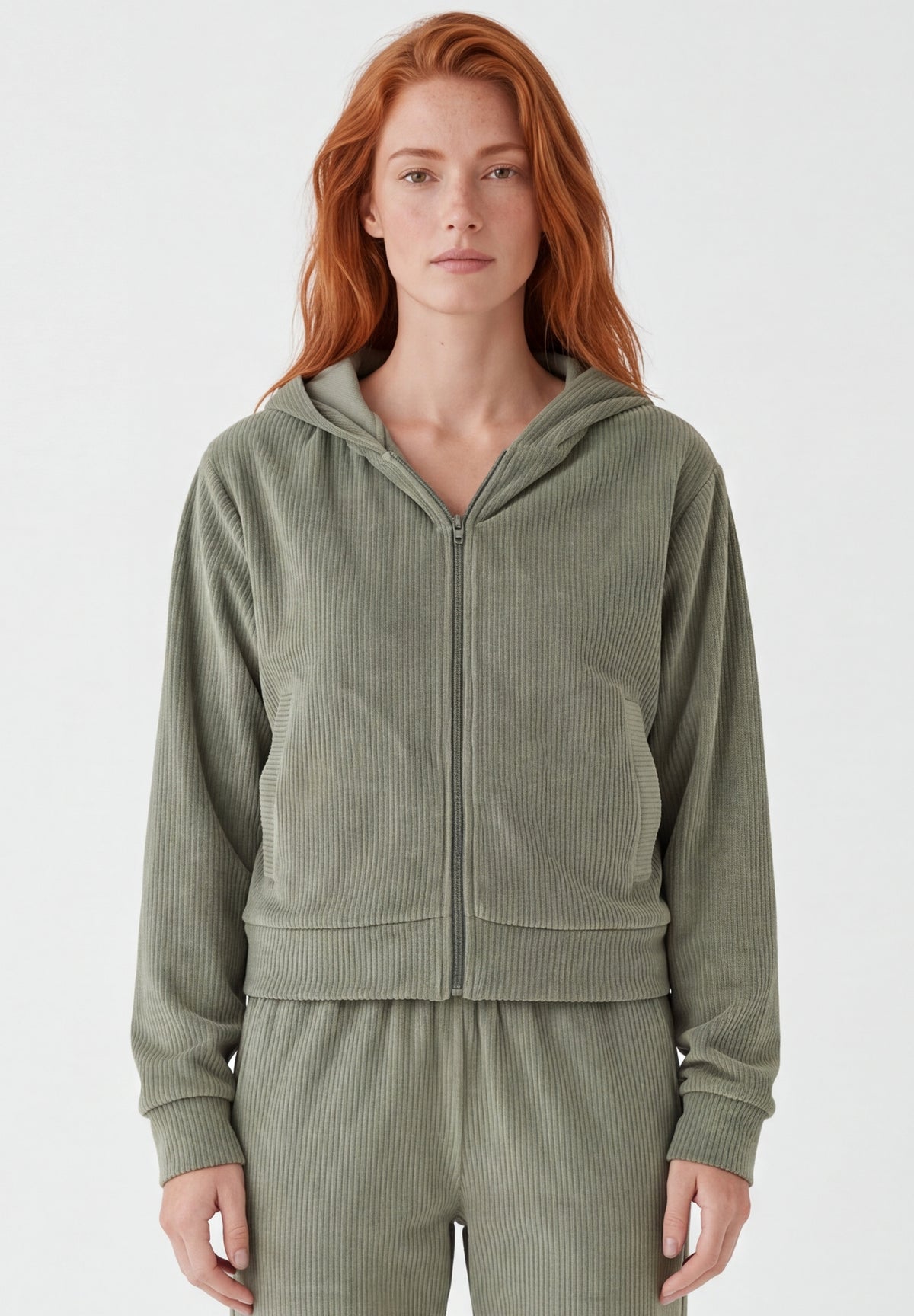 JAYYA | Cord-Sweatjacke aus Bio-Baumwolle