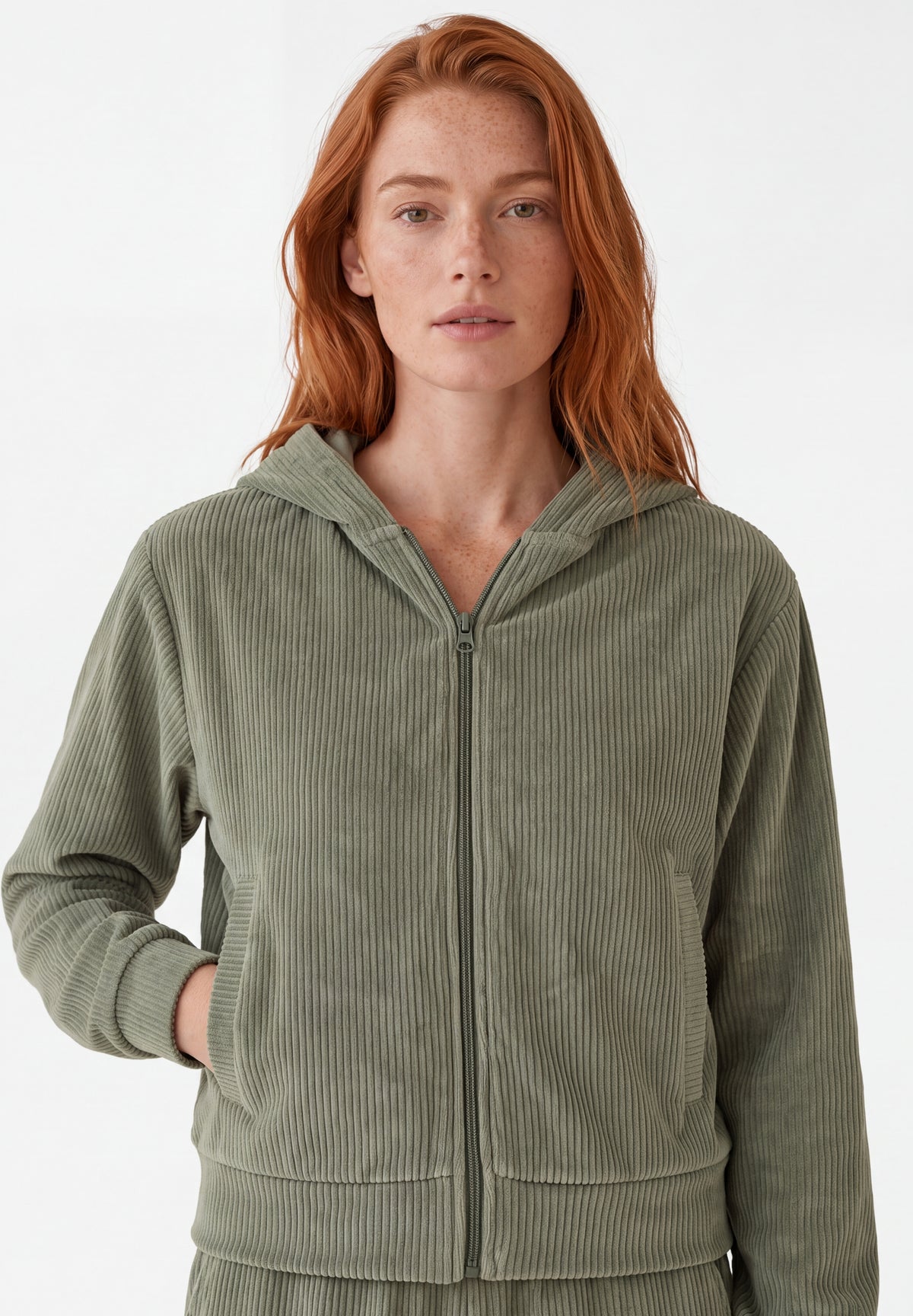JAYYA | Cord-Sweatjacke aus Bio-Baumwolle