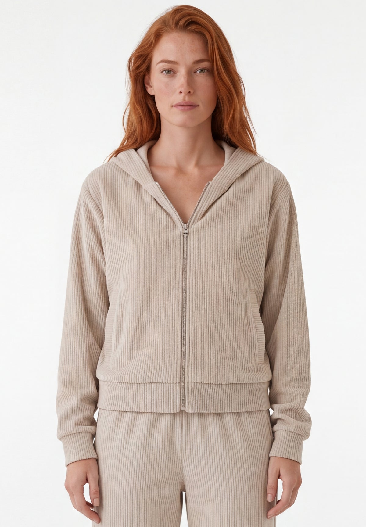 JAYYA | Cord-Sweatjacke aus Bio-Baumwolle