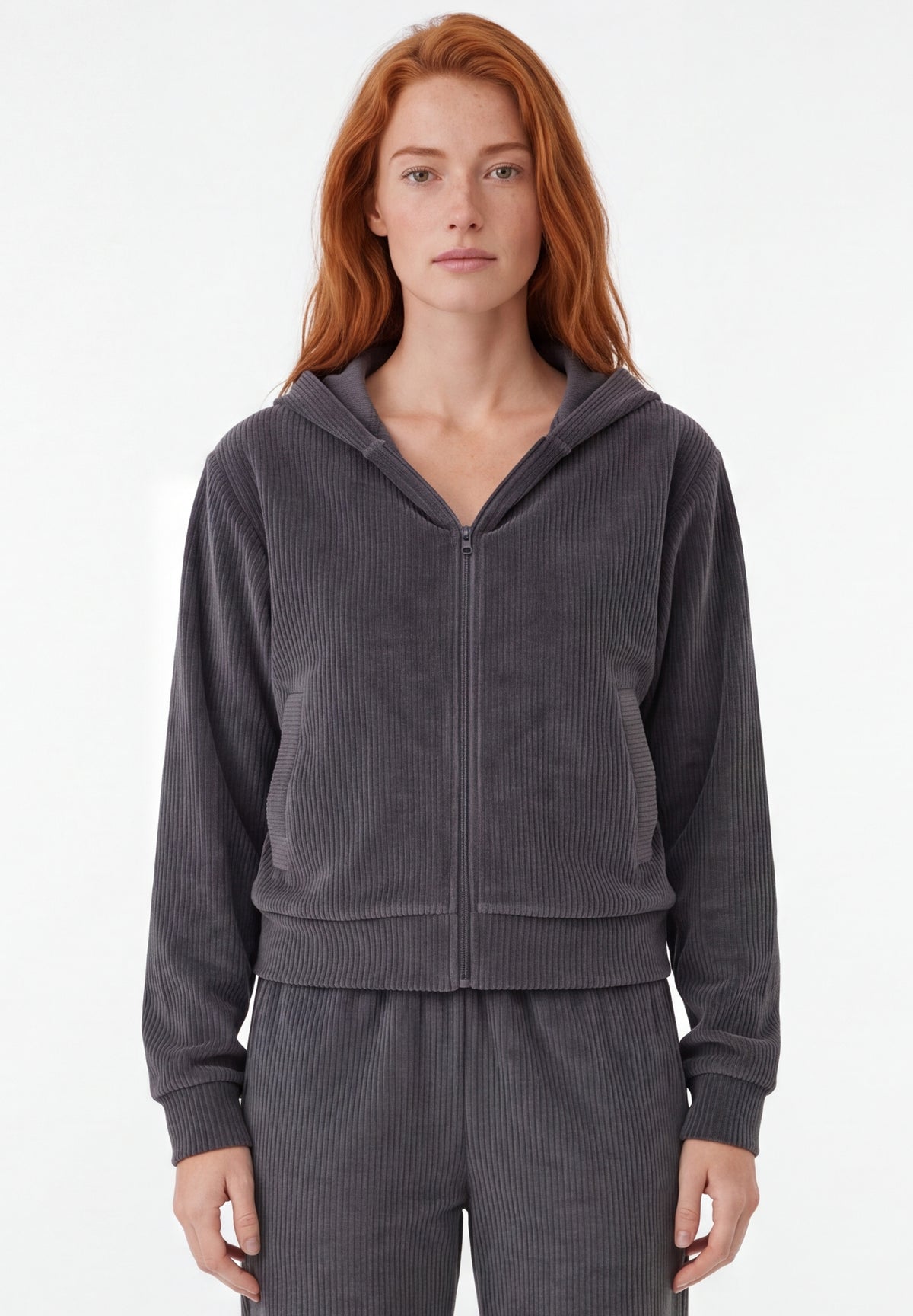 JAYYA | Cord-Sweatjacke aus Bio-Baumwolle