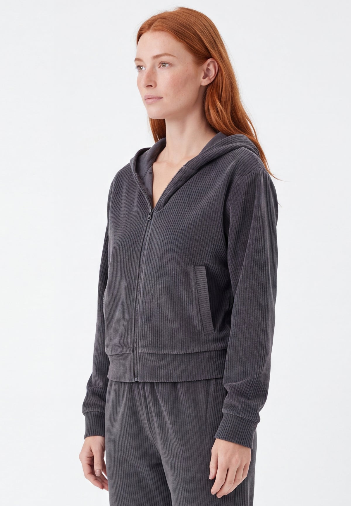 JAYYA | Cord-Sweatjacke aus Bio-Baumwolle