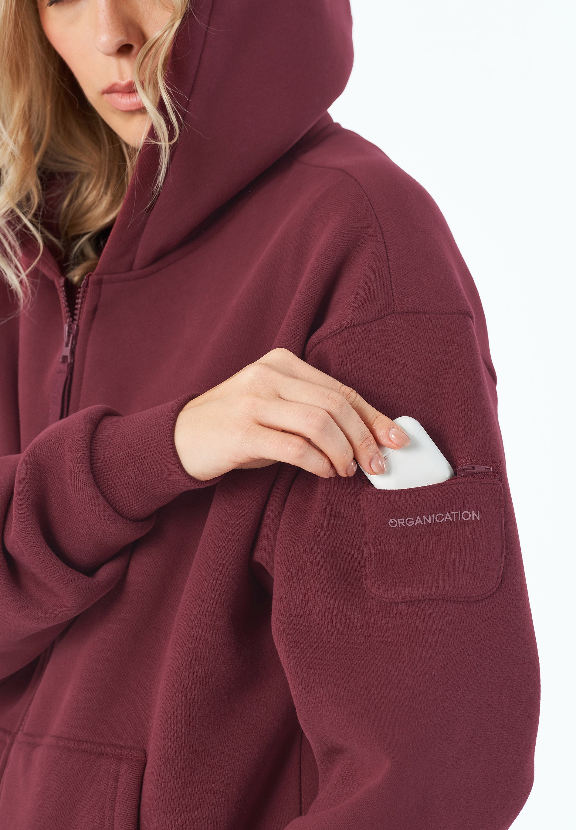 JENNA | Essentials Travel Unisex Full Zip-Hoodie aus Bio-Baumwolle und recyceltem Polyester