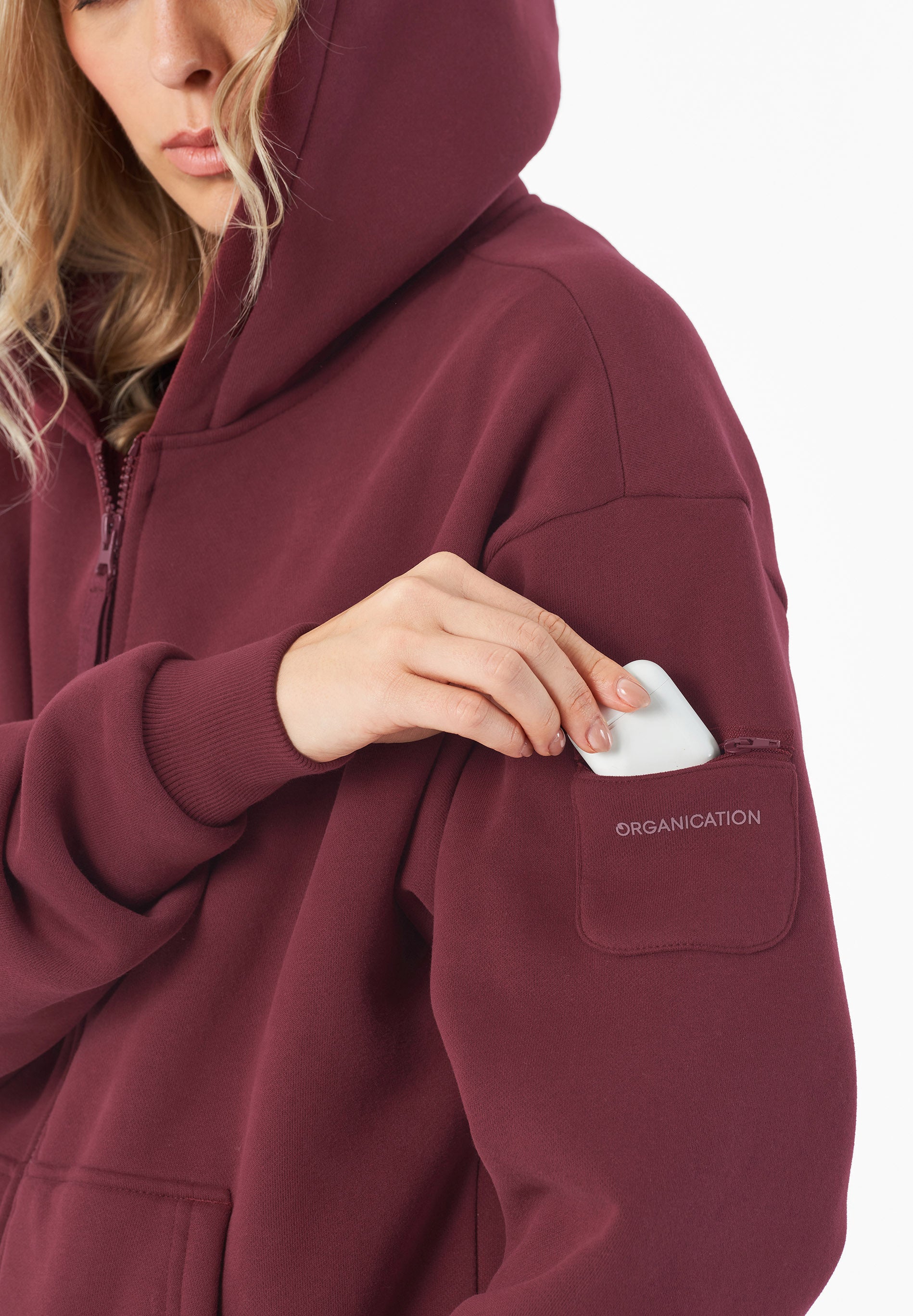 JENNA | Essentials Travel Unisex Full Zip-Hoodie aus Bio-Baumwolle und recyceltem Polyester
