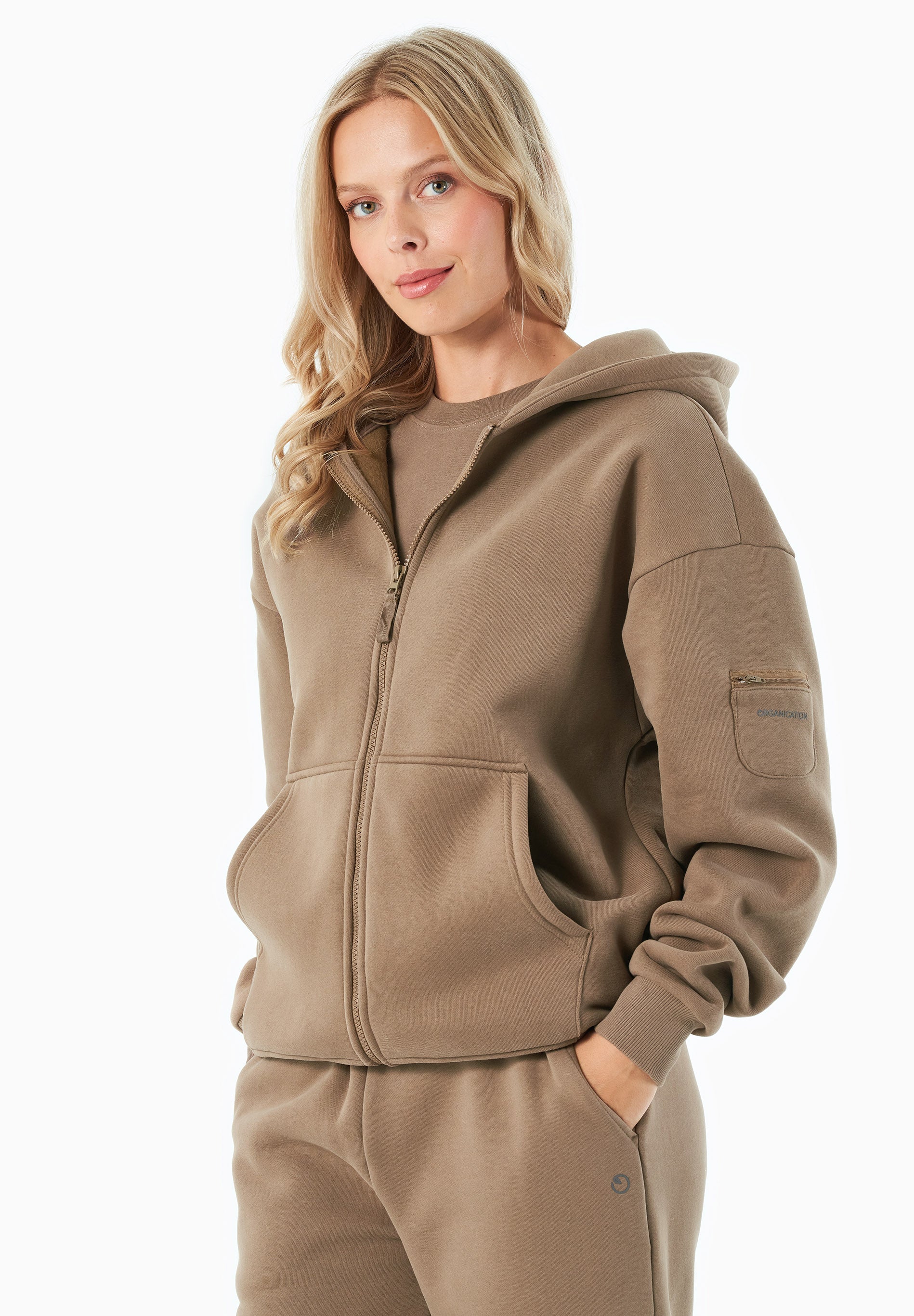 JENNA | Essentials Travel Unisex Full Zip-Hoodie aus Bio-Baumwolle und recyceltem Polyester
