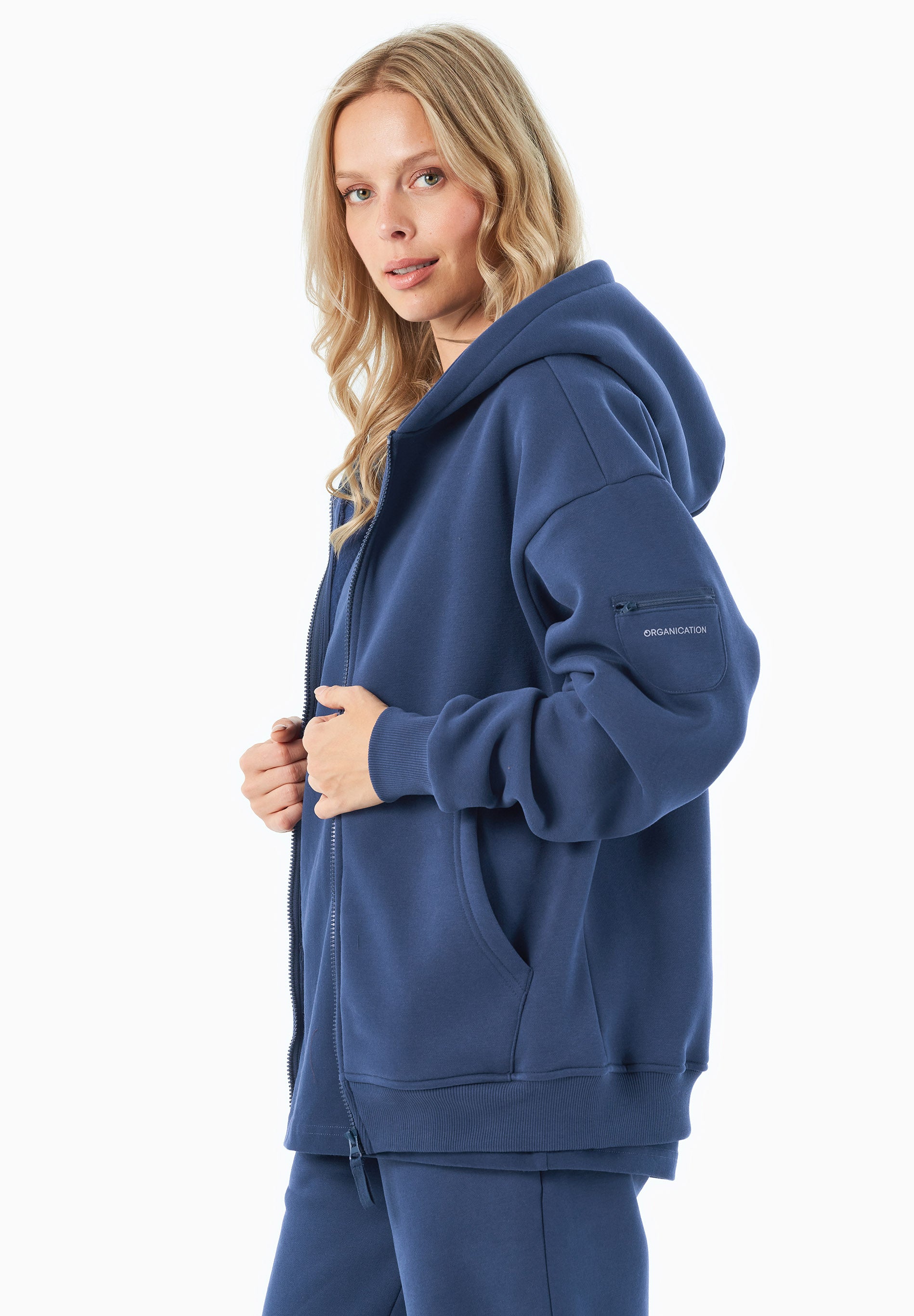 JENNA | Essentials Travel Unisex Full Zip-Hoodie aus Bio-Baumwolle und recyceltem Polyester