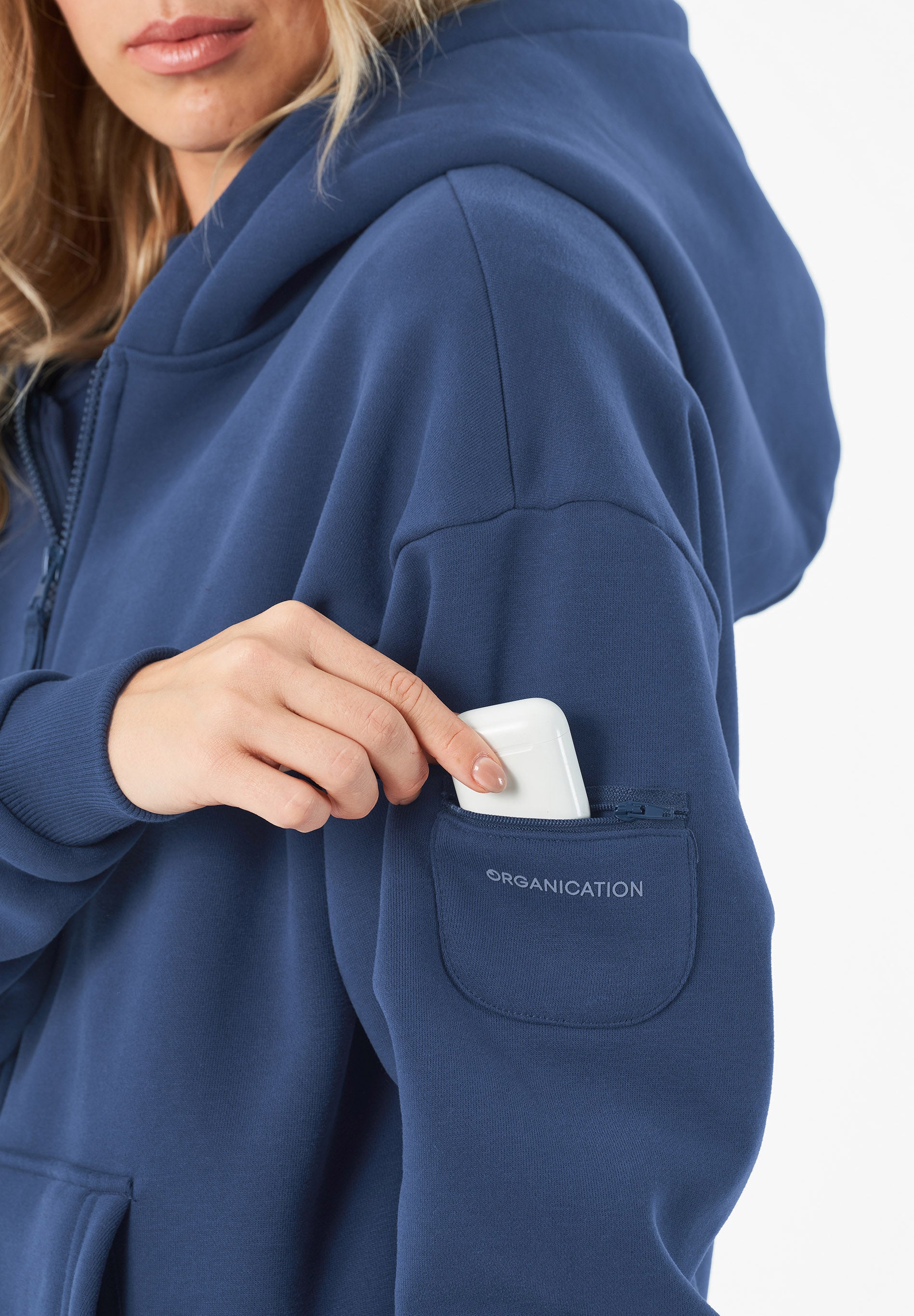 JENNA | Essentials Travel Unisex Full Zip-Hoodie aus Bio-Baumwolle und recyceltem Polyester