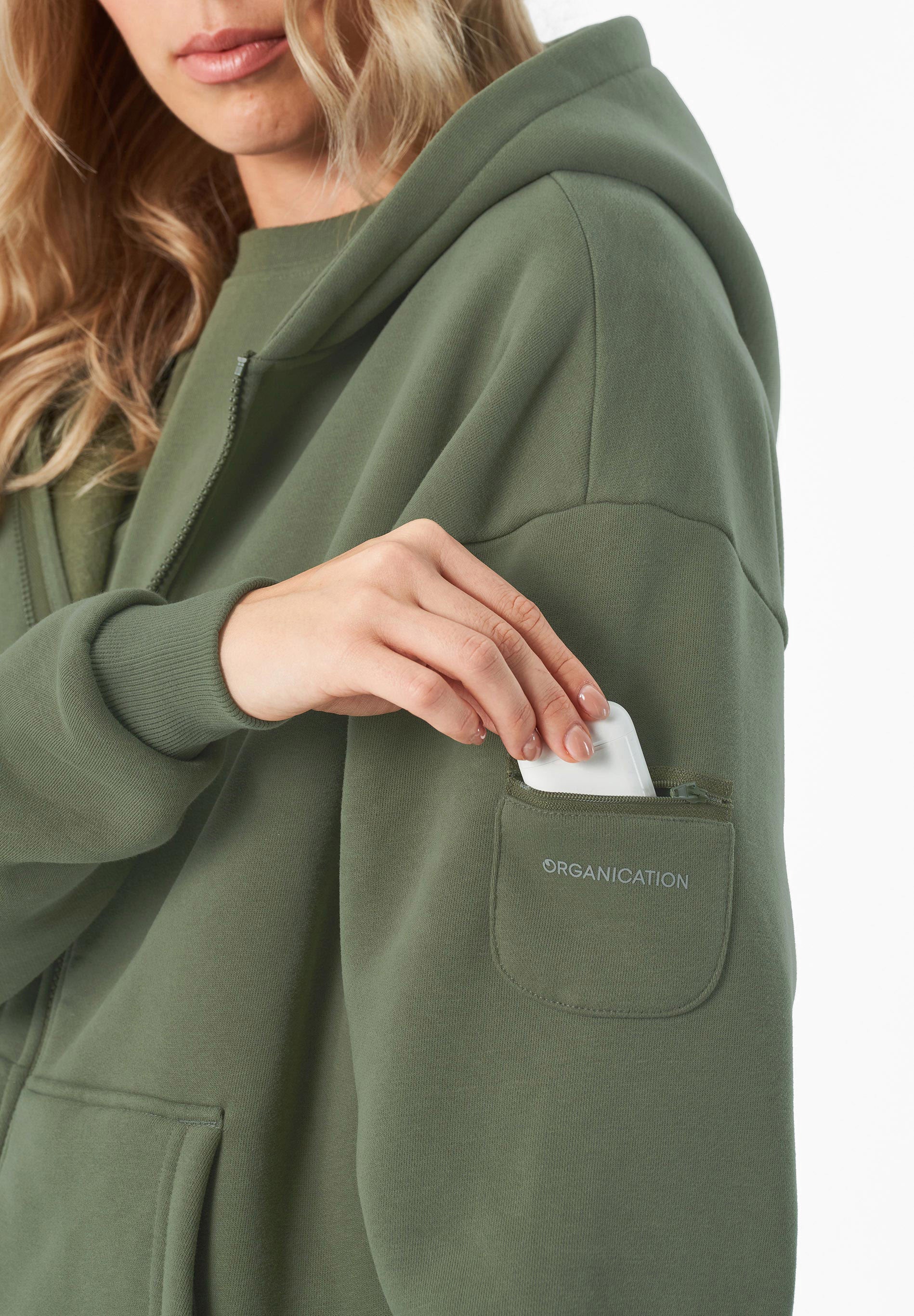 JENNA | Essentials Travel Unisex Full Zip-Hoodie aus Bio-Baumwolle und recyceltem Polyester