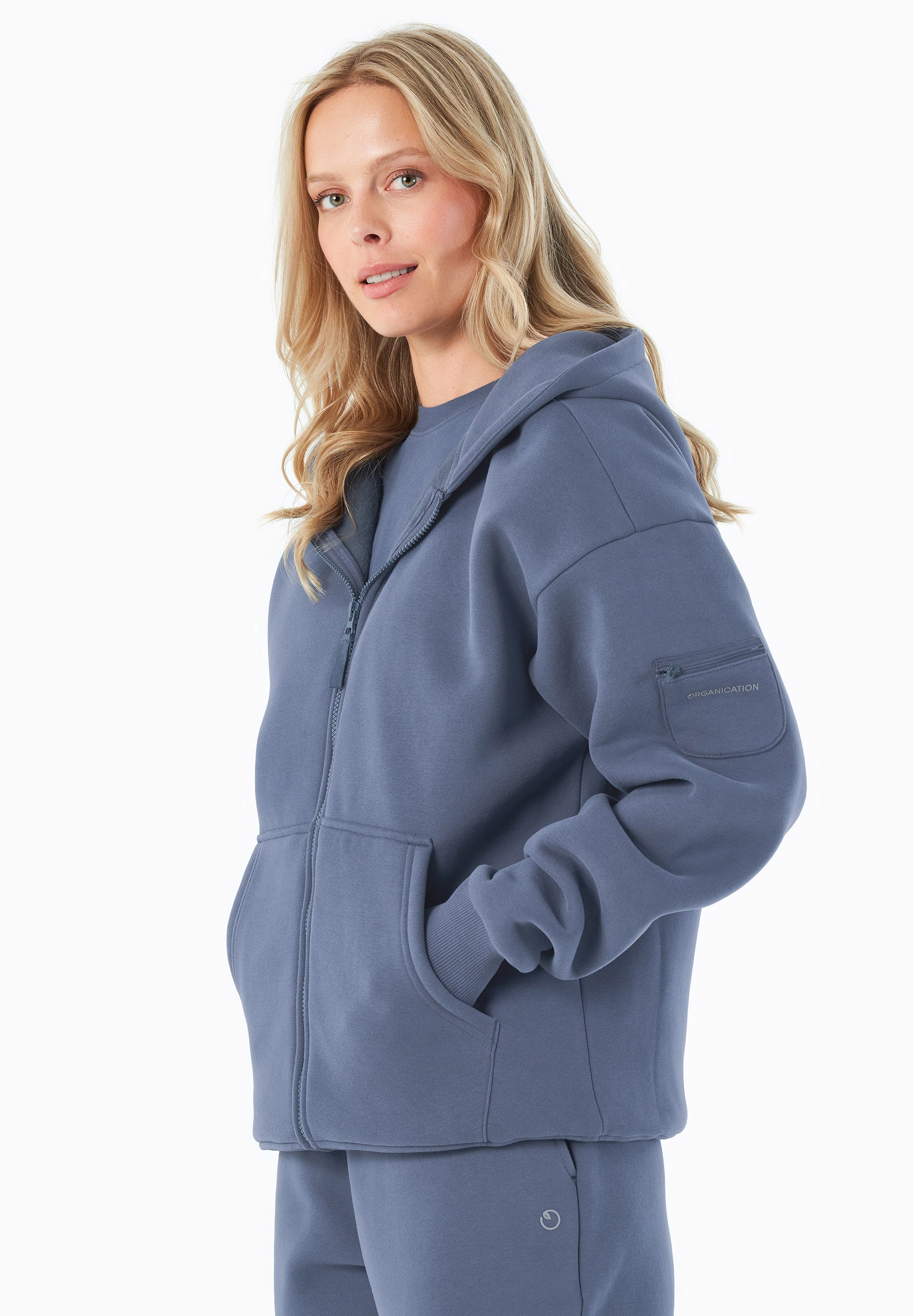 JENNA | Essentials Travel Unisex Full Zip-Hoodie aus Bio-Baumwolle und recyceltem Polyester