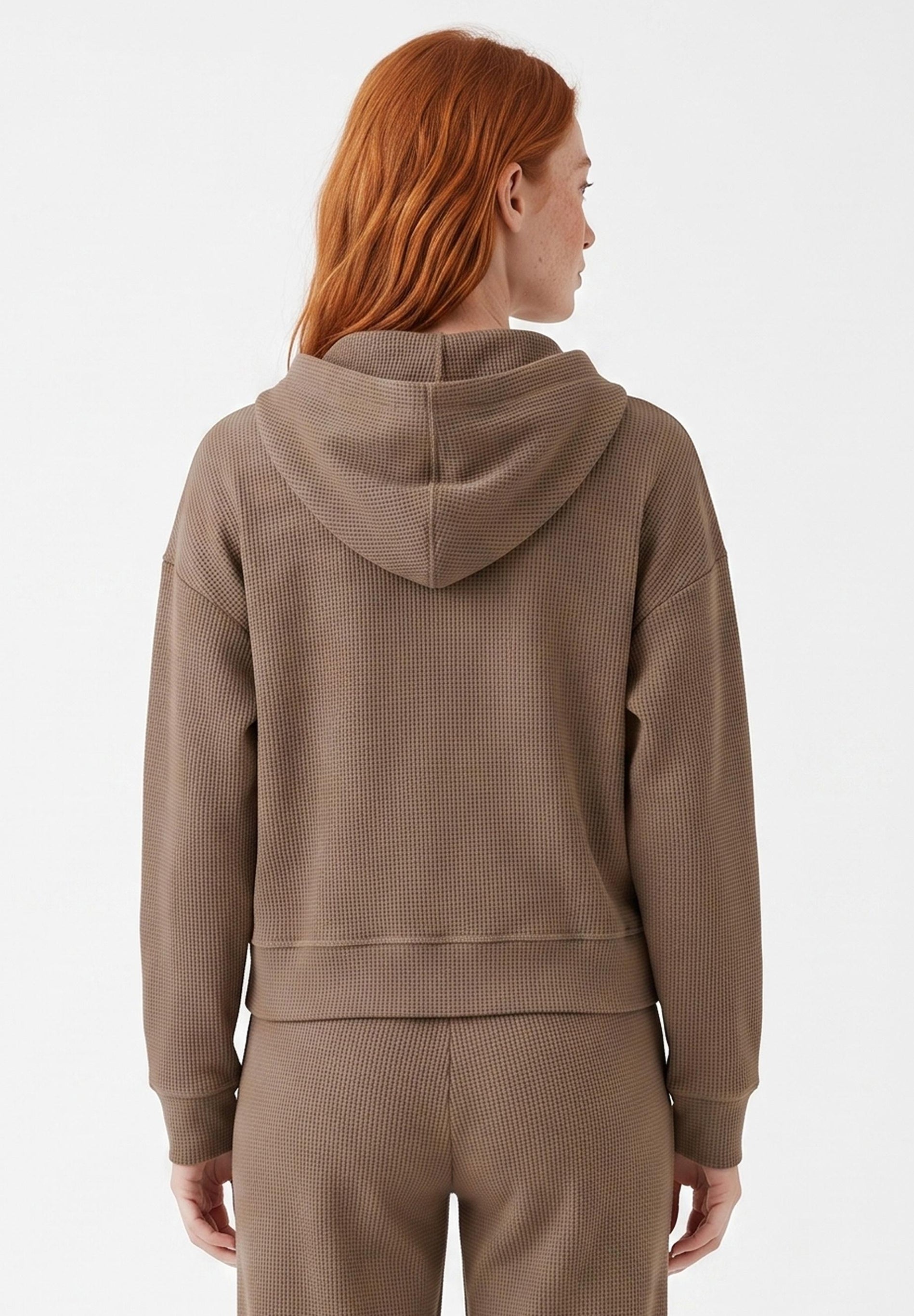 JENNIFER | Waffel-Hoodiejacke aus Bio-Baumwolle & recyceltem Polyester