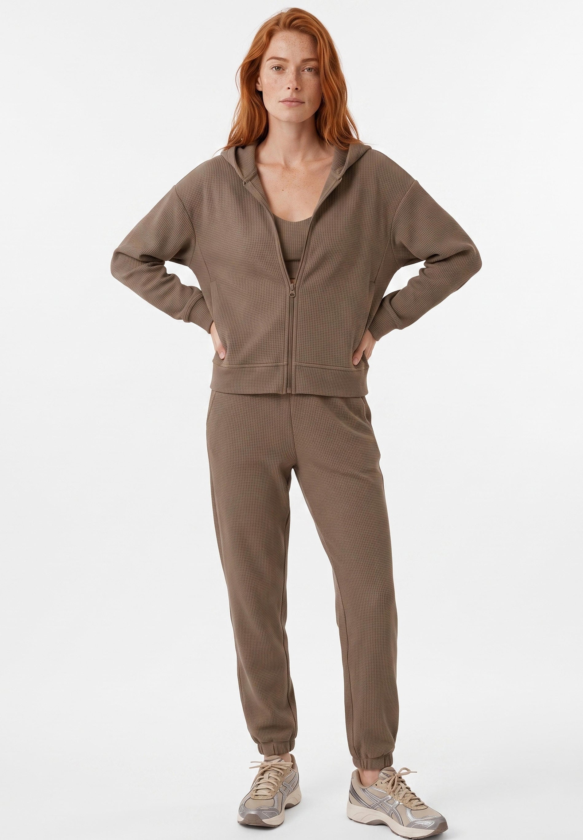 JENNIFER | Waffel-Hoodiejacke aus Bio-Baumwolle & recyceltem Polyester