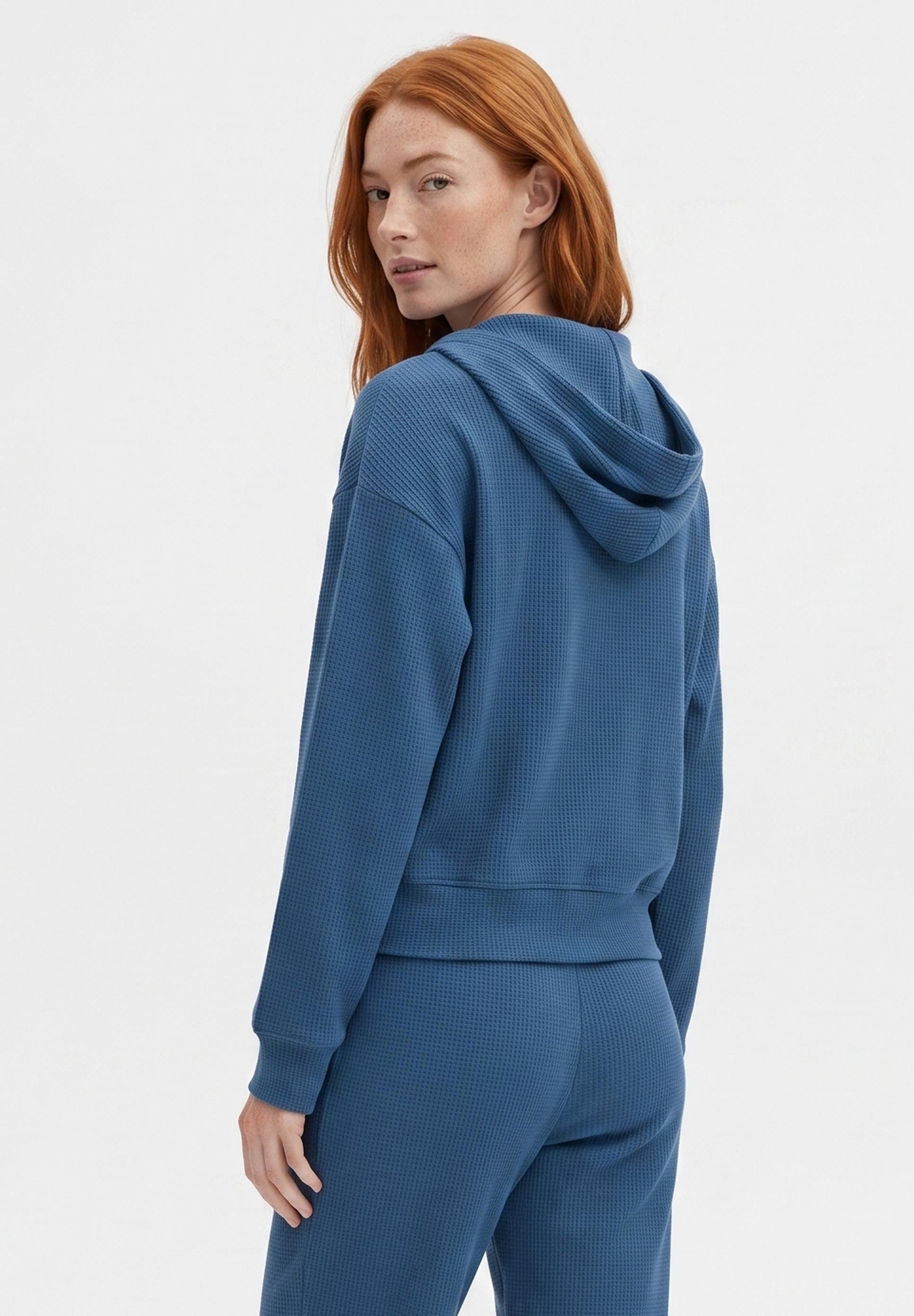 JENNIFER | Waffel-Hoodiejacke aus Bio-Baumwolle & recyceltem Polyester