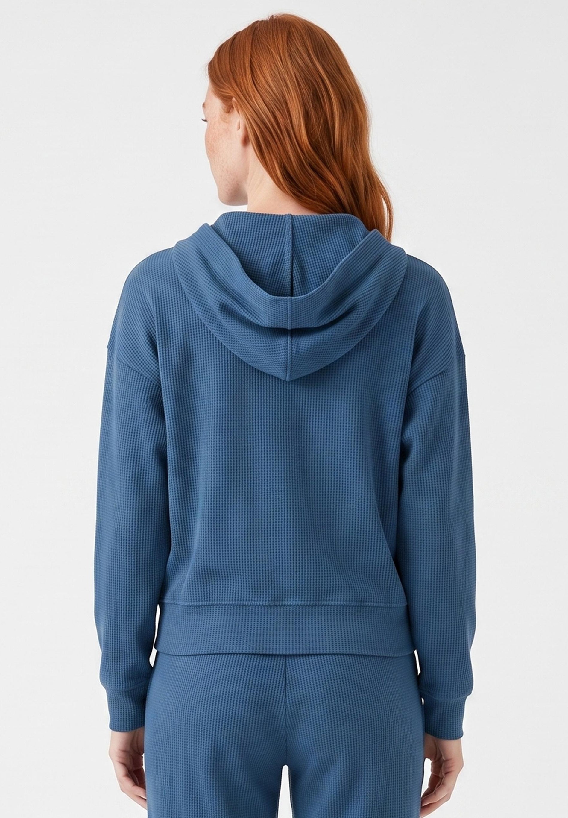 JENNIFER | Waffel-Hoodiejacke aus Bio-Baumwolle & recyceltem Polyester