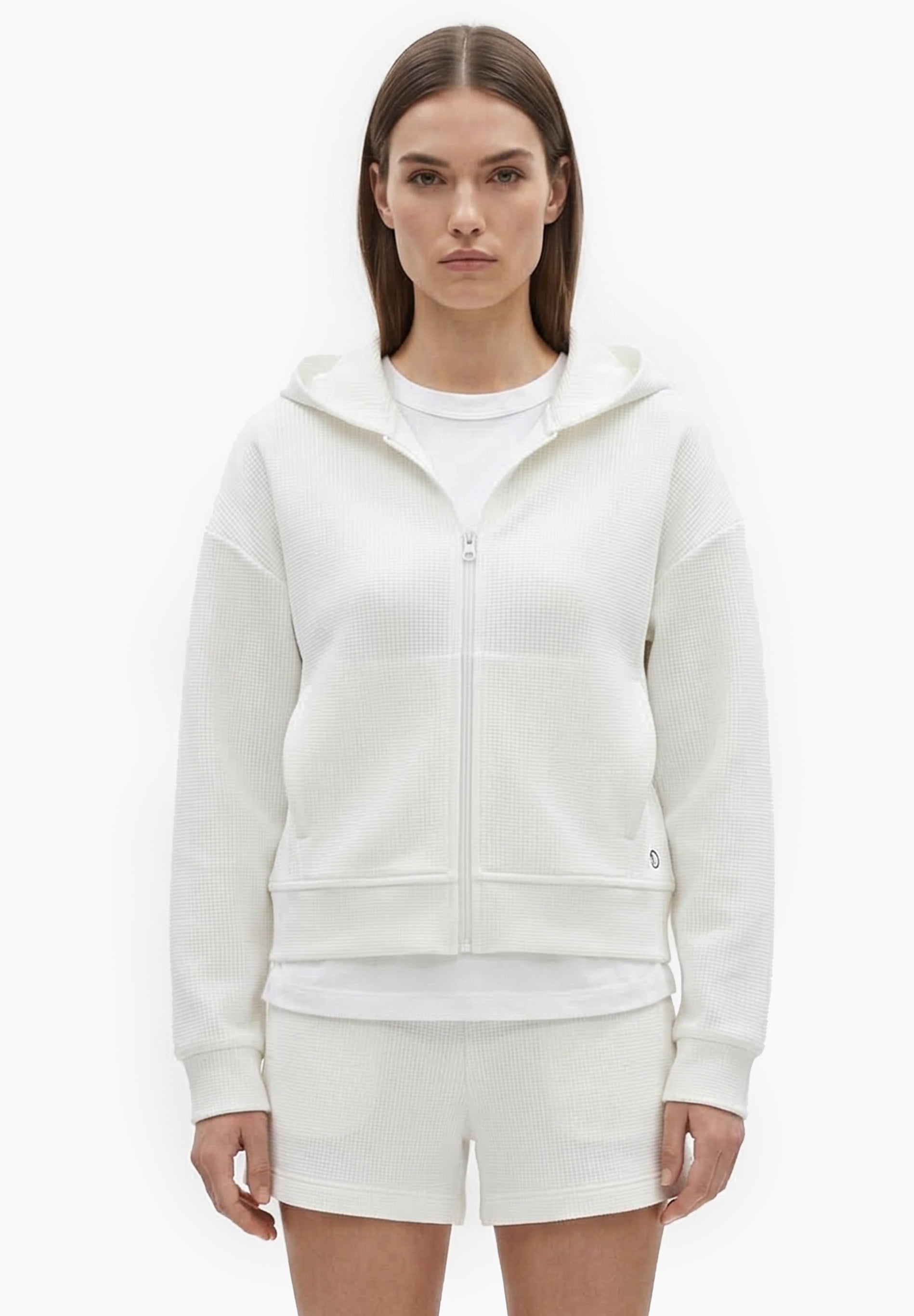 JENNIFER | Waffel-Hoodiejacke aus Bio-Baumwolle & recyceltem Polyester