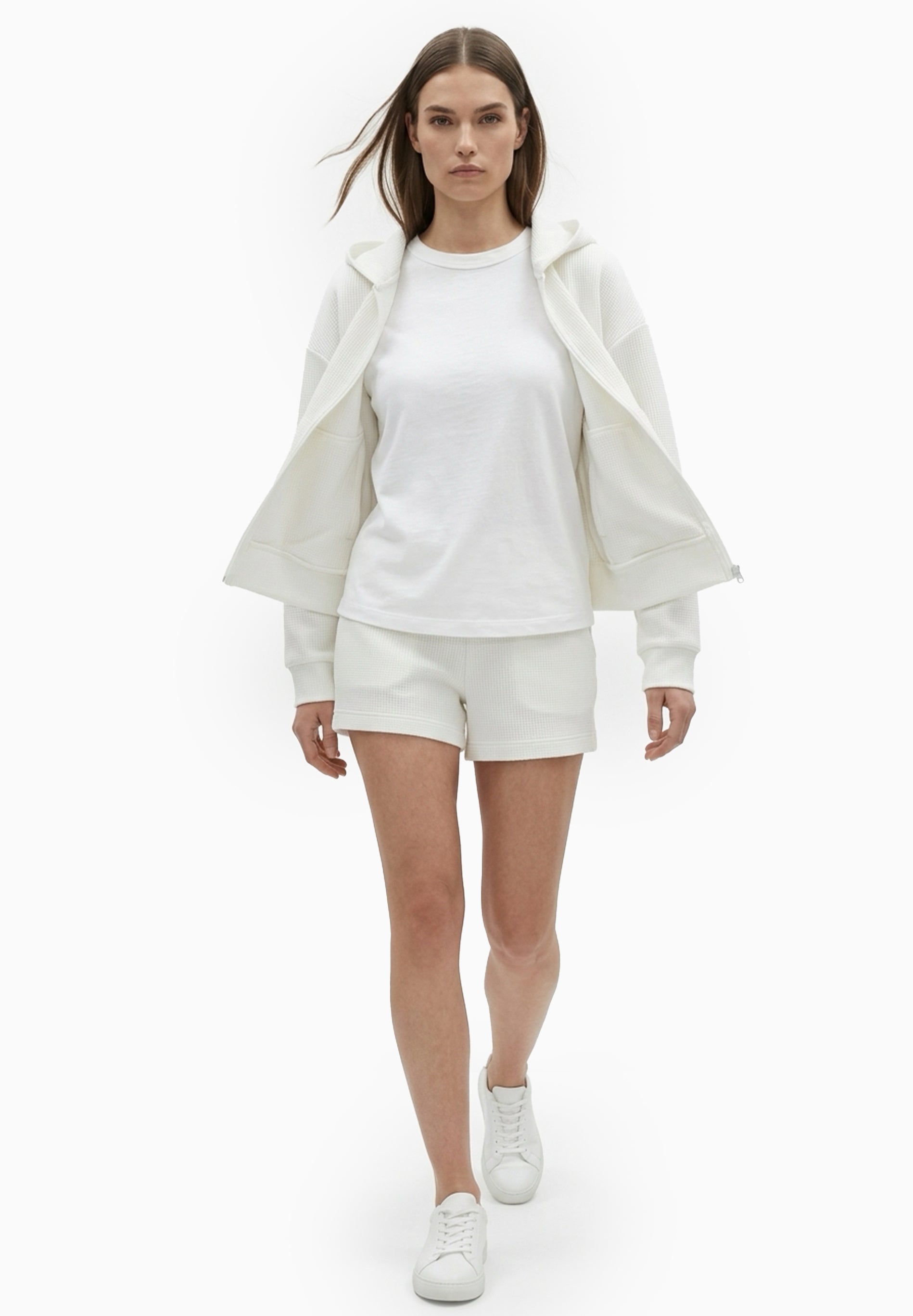 JENNIFER | Waffel-Hoodiejacke aus Bio-Baumwolle & recyceltem Polyester