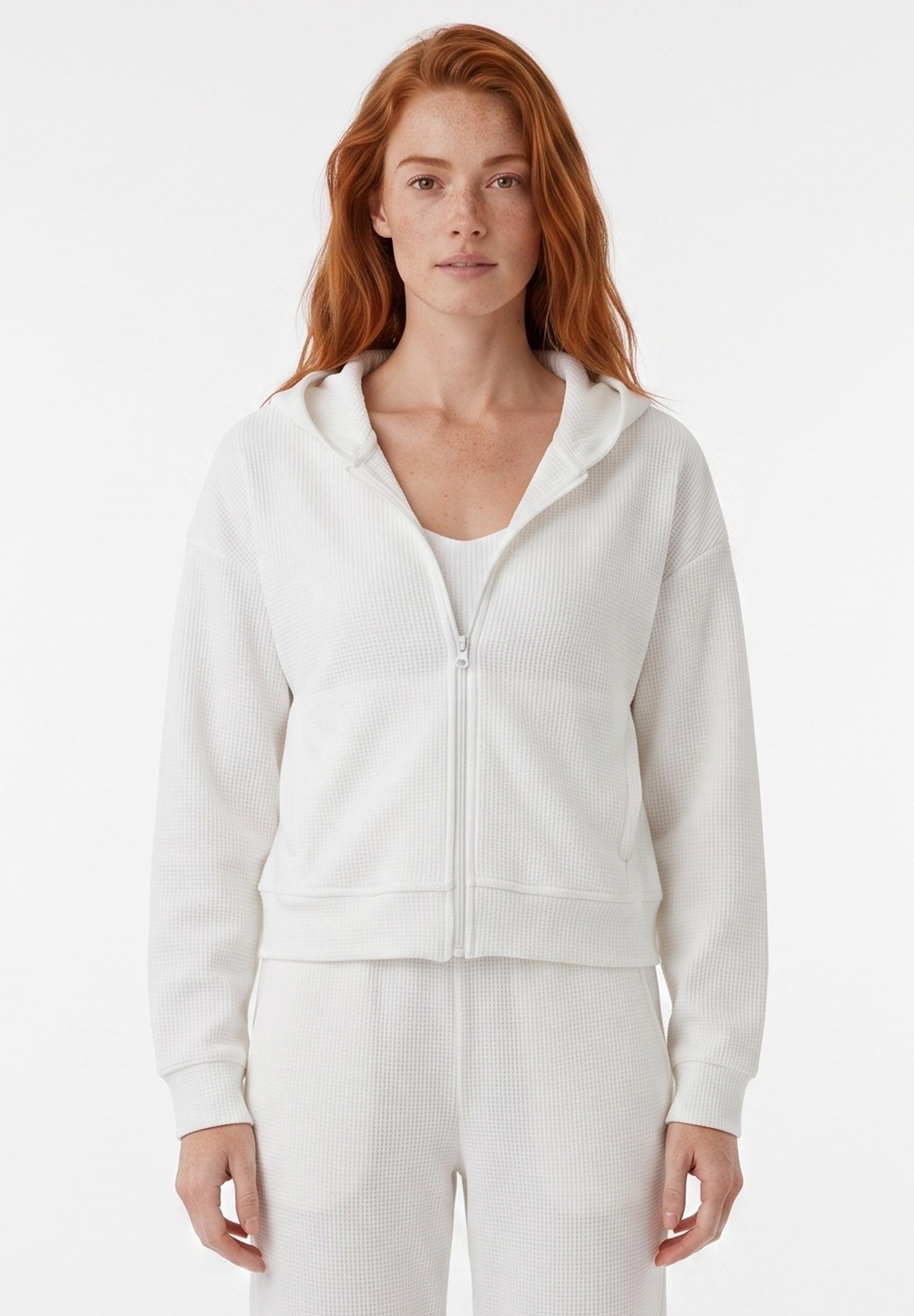 JENNIFER | Waffel-Hoodiejacke aus Bio-Baumwolle & recyceltem Polyester