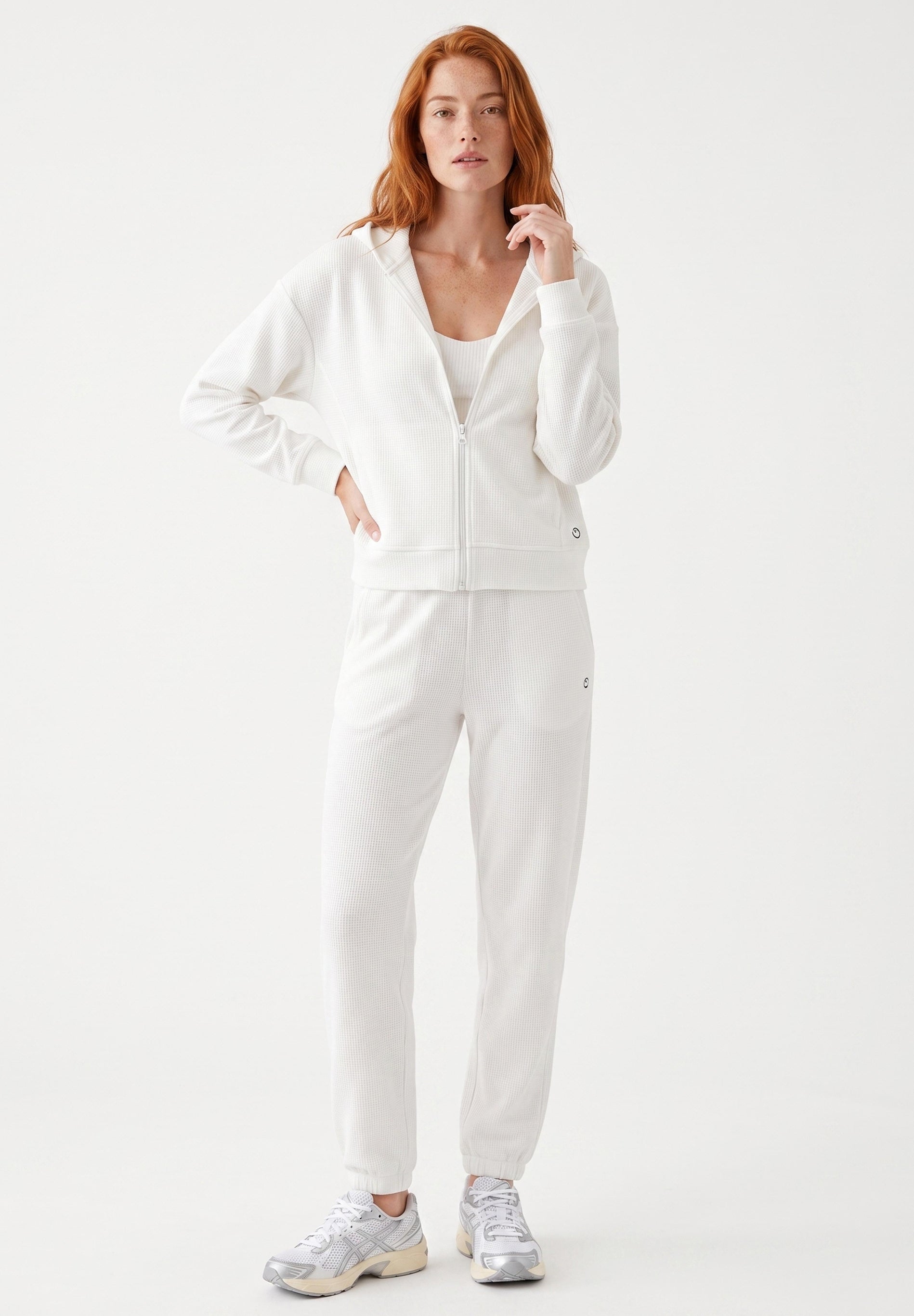 JENNIFER | Waffel-Hoodiejacke aus Bio-Baumwolle & recyceltem Polyester