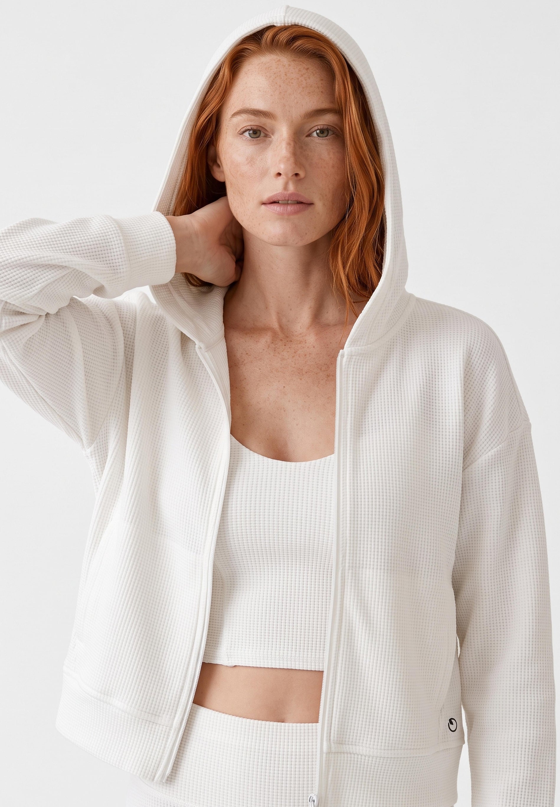 JENNIFER | Waffel-Hoodiejacke aus Bio-Baumwolle & recyceltem Polyester