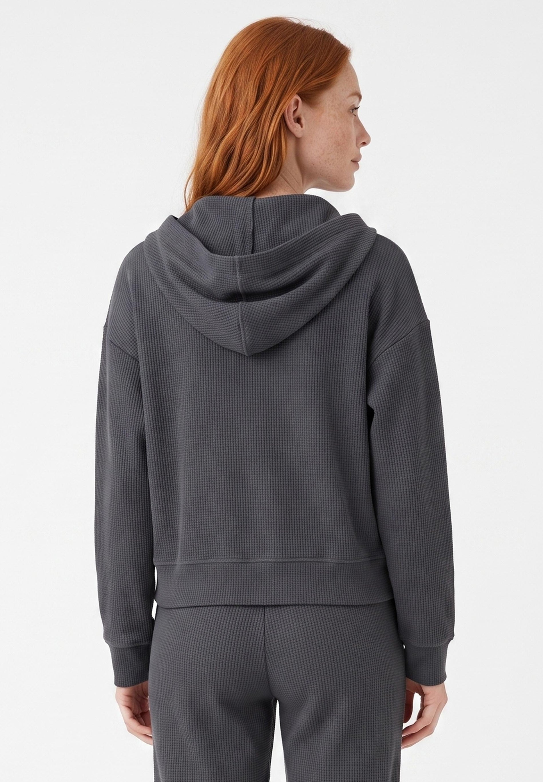 JENNIFER | Waffel-Hoodiejacke aus Bio-Baumwolle & recyceltem Polyester