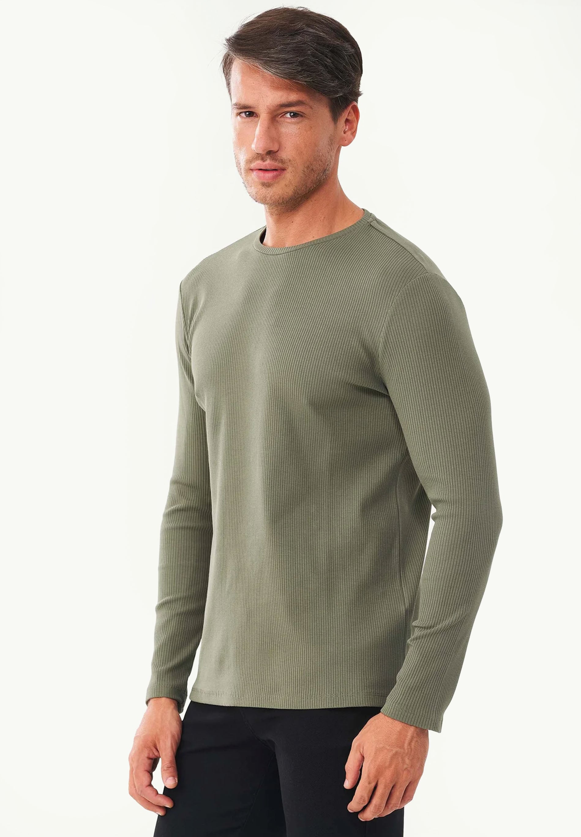 Geripptes Langarmshirt aus Bio-Baumwolle