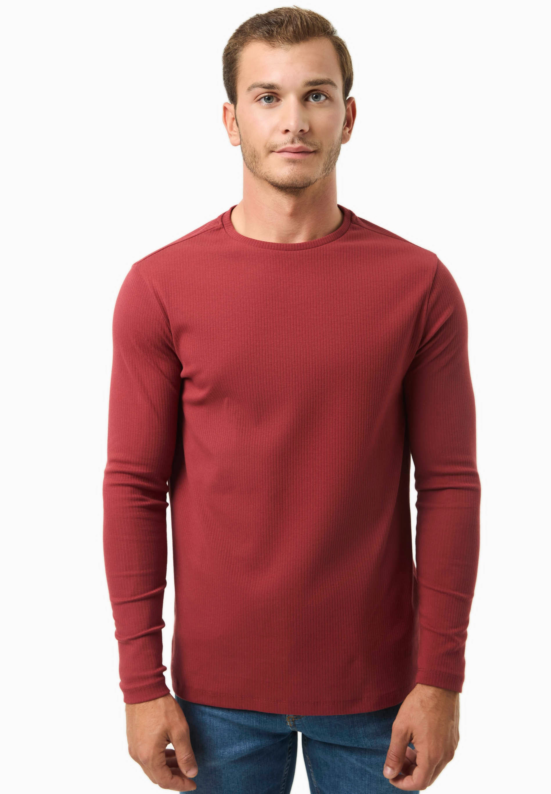 Geripptes Langarmshirt aus Bio-Baumwolle