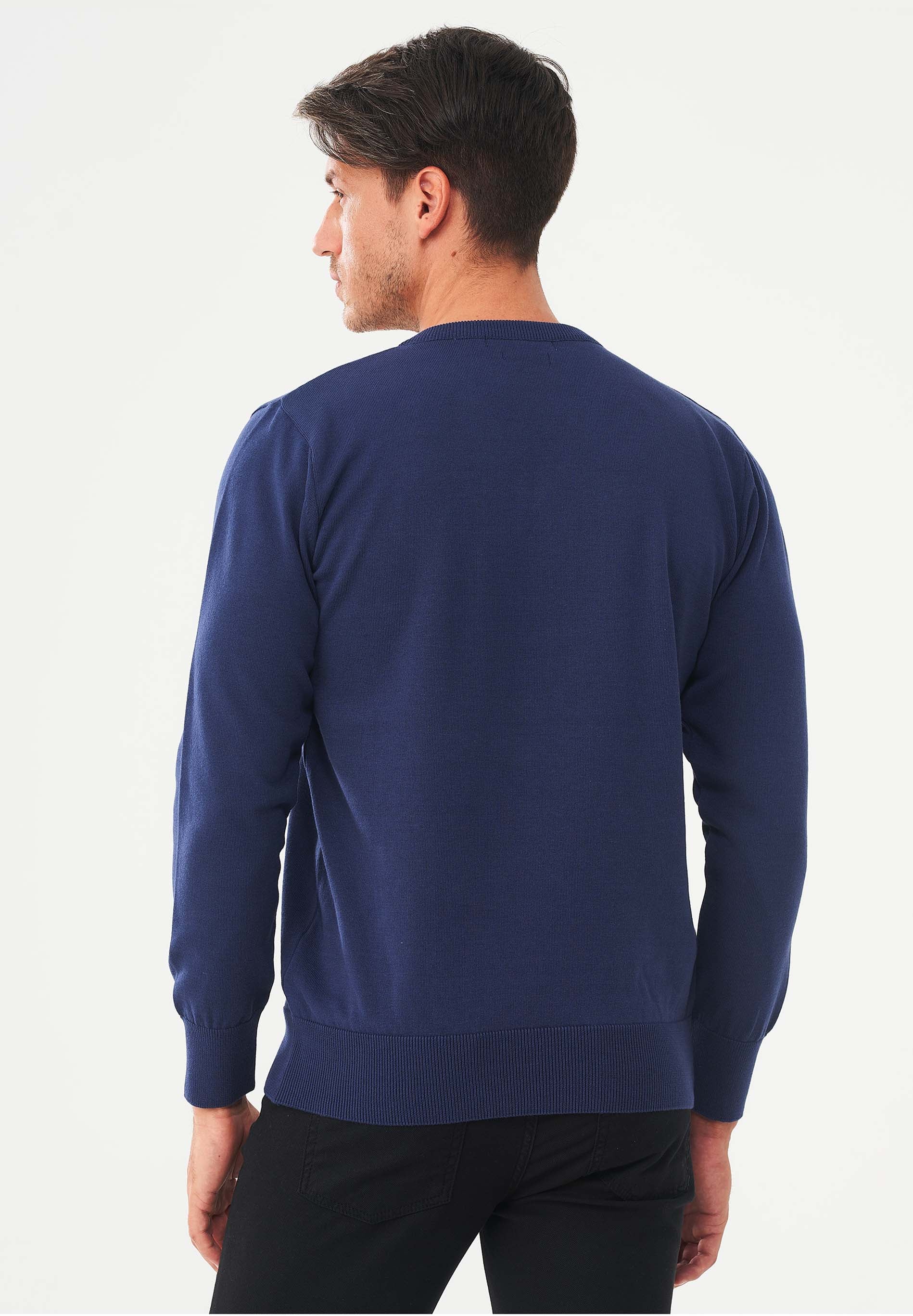 Pullover aus Bio-Baumwolle mit V-Ausschnitt