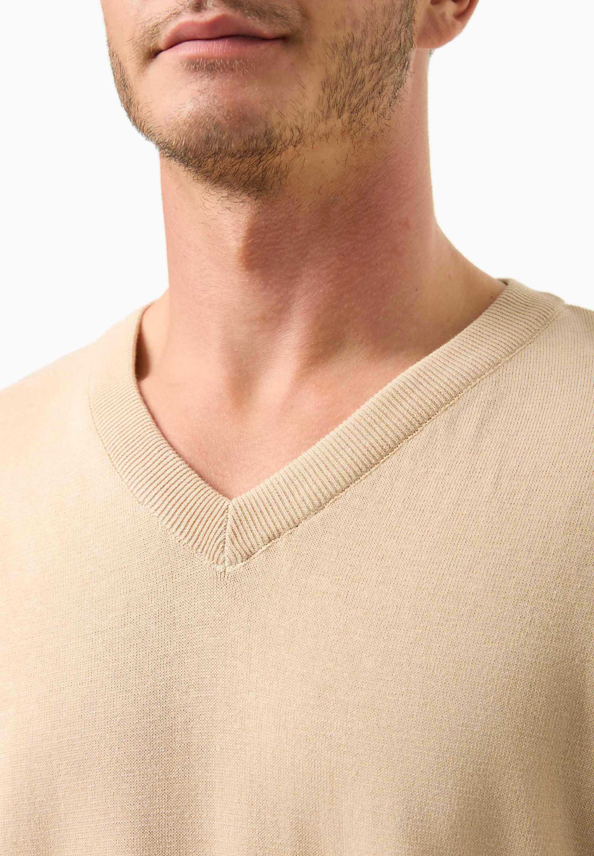 Pullover aus Bio-Baumwolle mit V-Ausschnitt