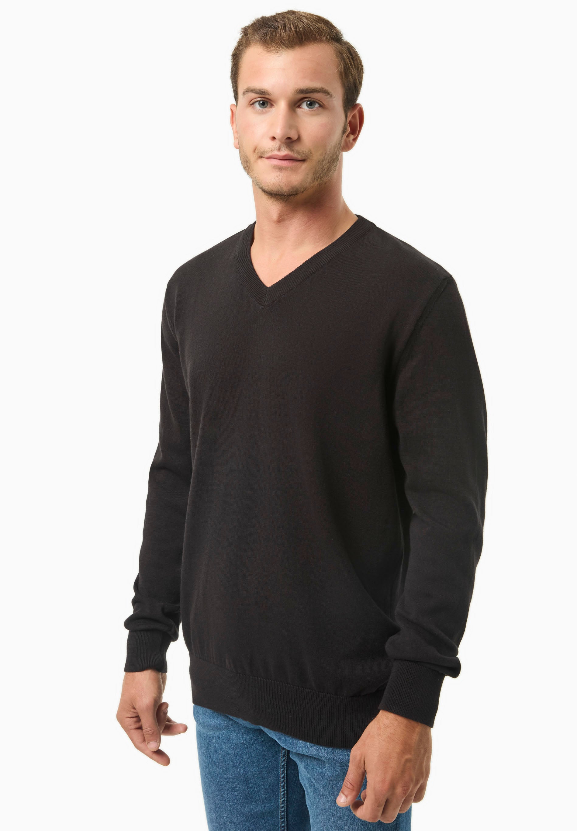 Pullover aus Bio-Baumwolle mit V-Ausschnitt