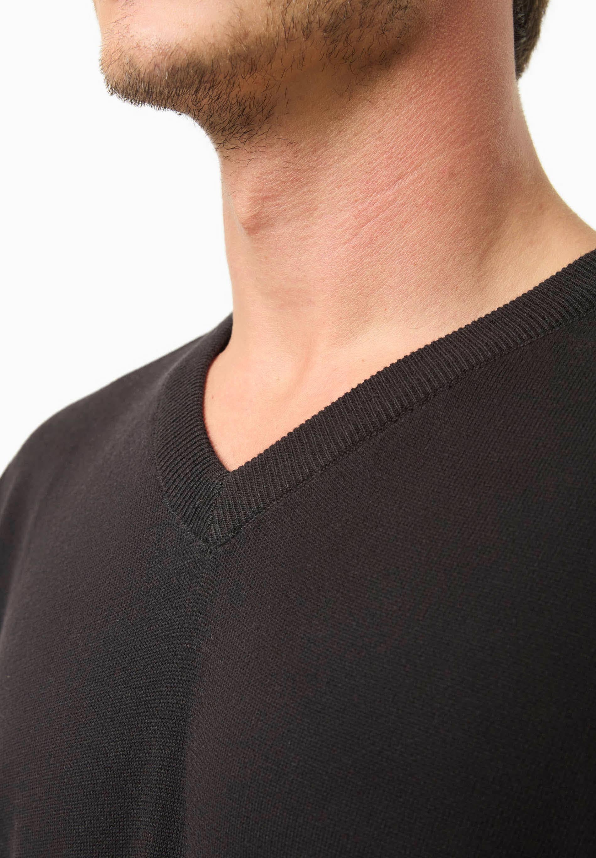 Pullover aus Bio-Baumwolle mit V-Ausschnitt