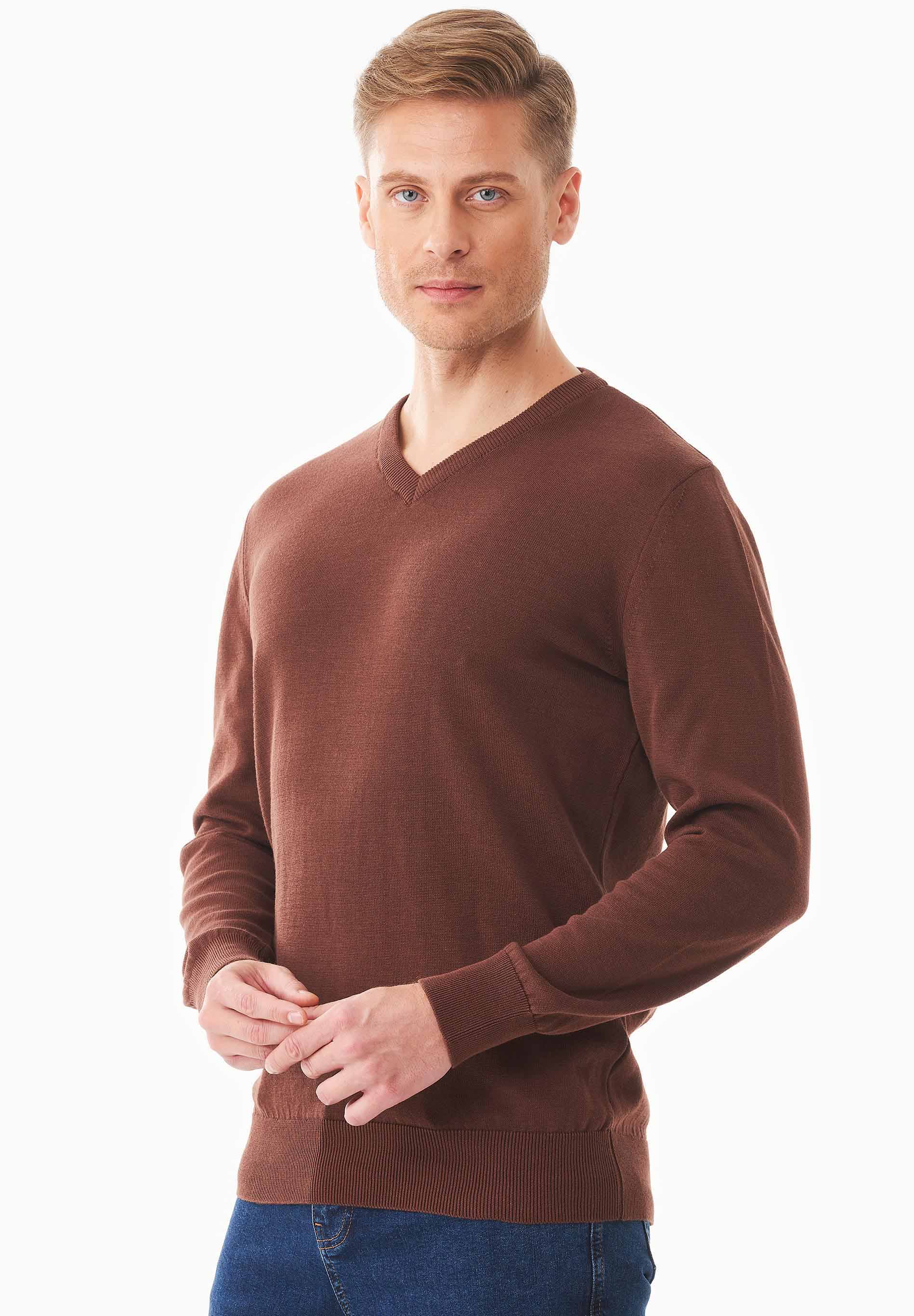Pullover aus Bio-Baumwolle mit V-Ausschnitt