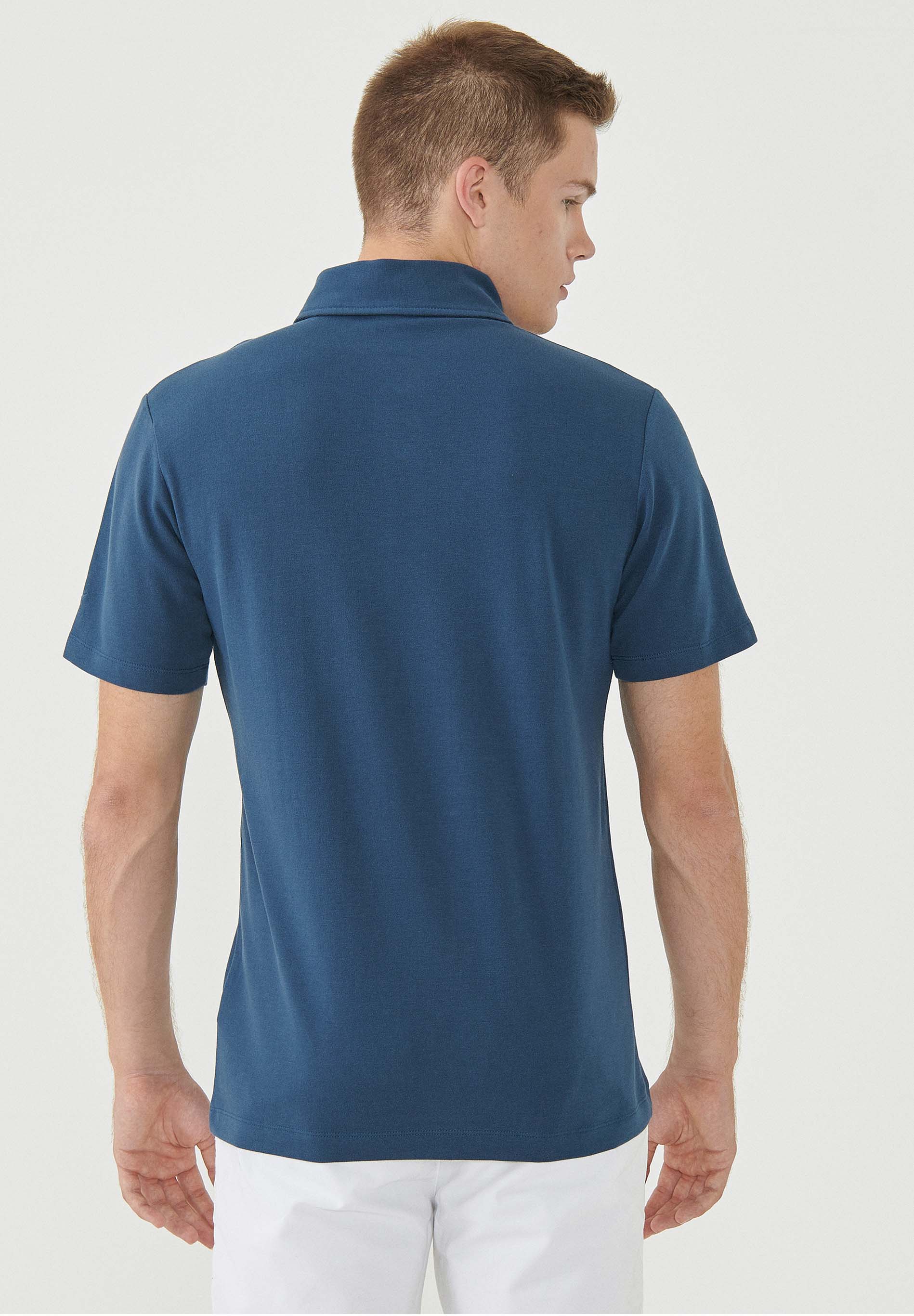 Poloshirt aus Bio-Baumwolle mit Linien-Print