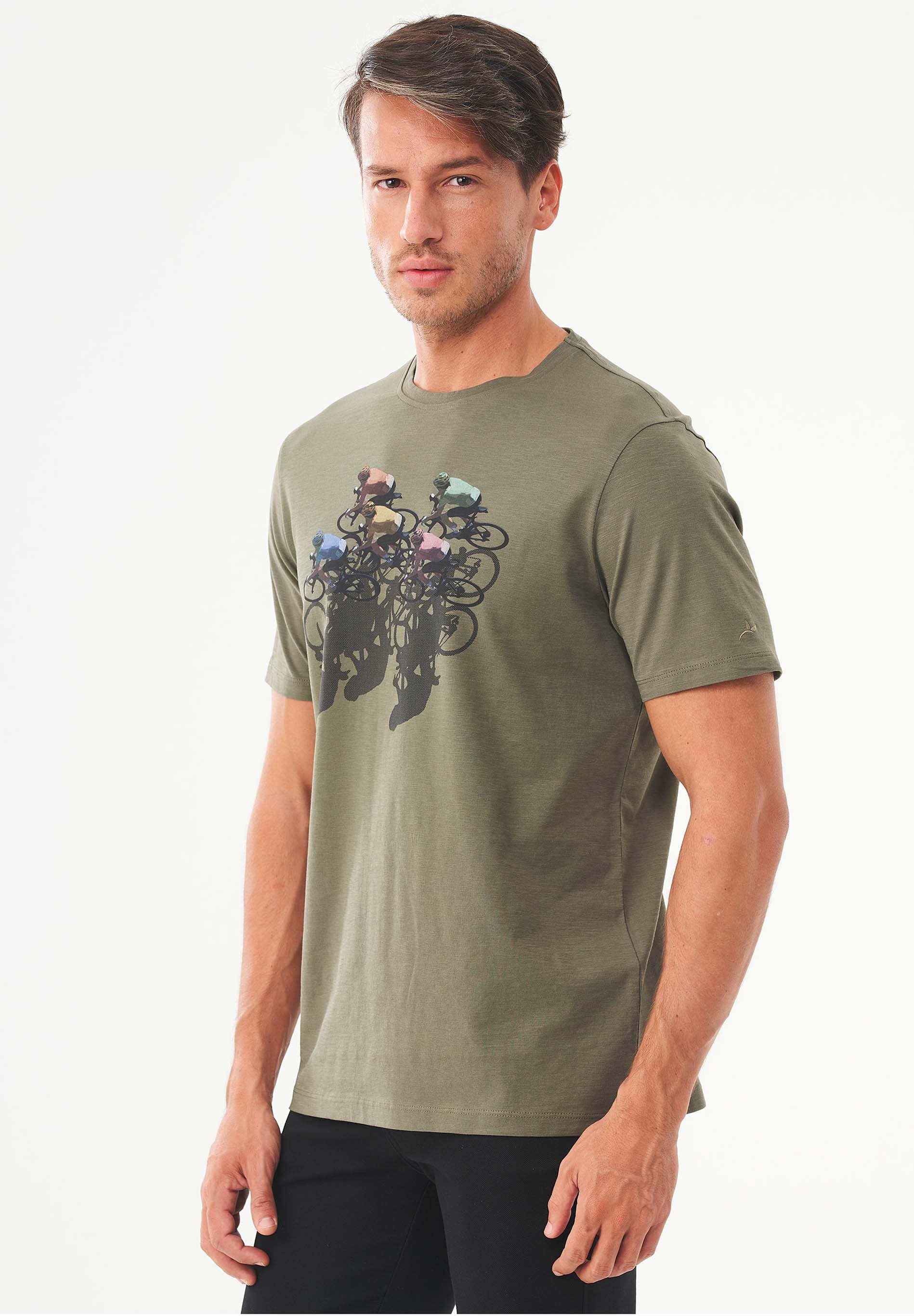 T-Shirt aus Bio-Baumwolle mit Fahrrad-Print
