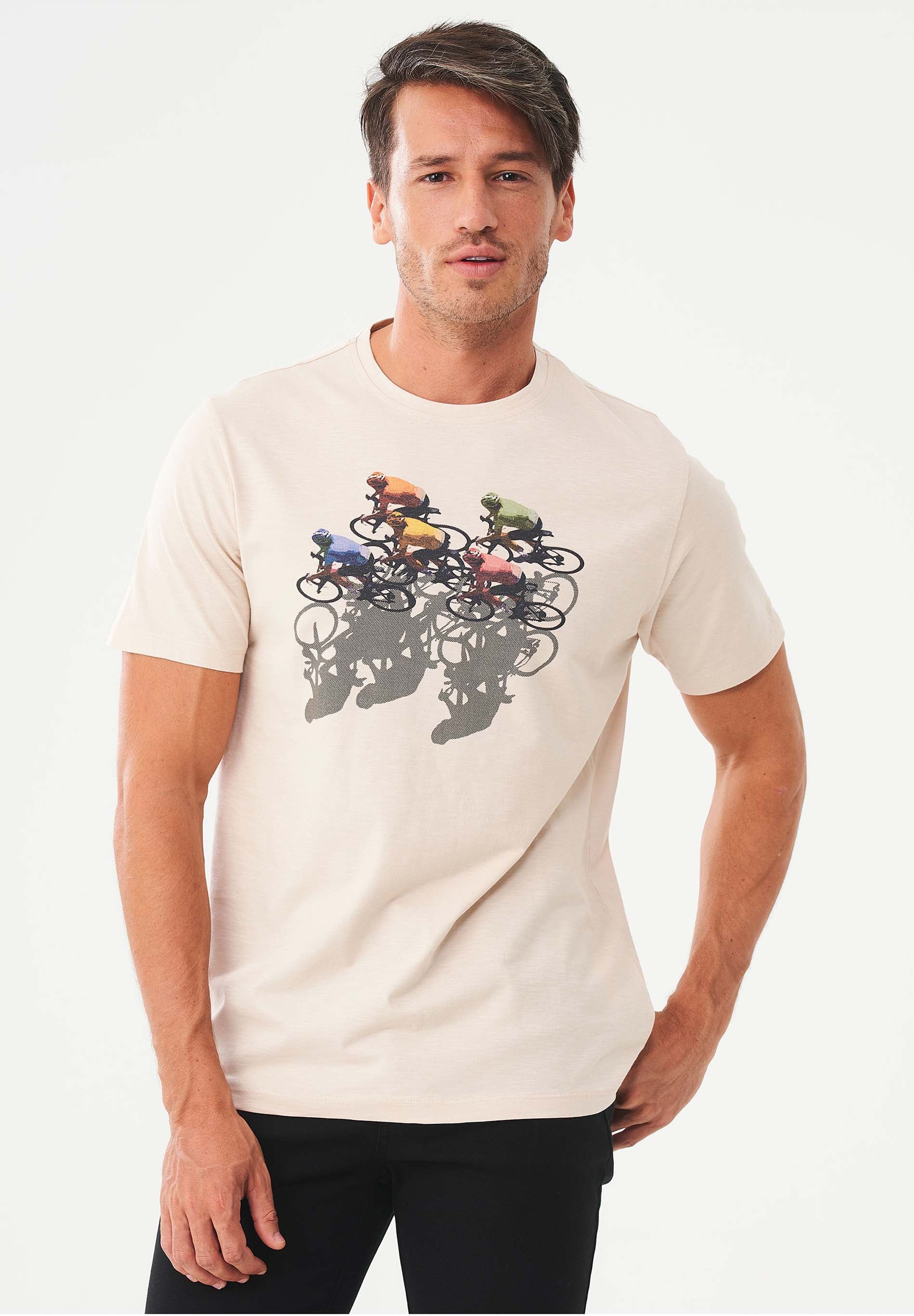 T-Shirt aus Bio-Baumwolle mit Fahrrad-Print