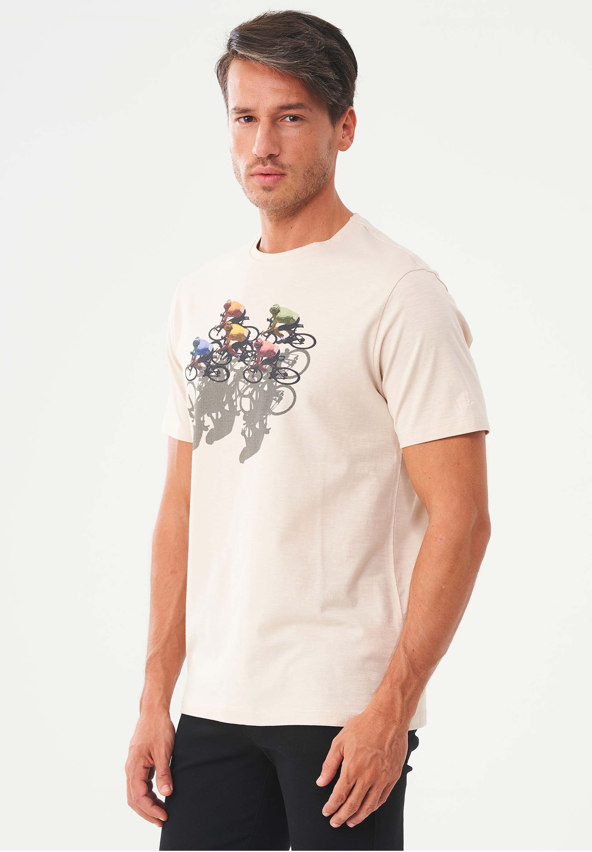 T-Shirt aus Bio-Baumwolle mit Fahrrad-Print