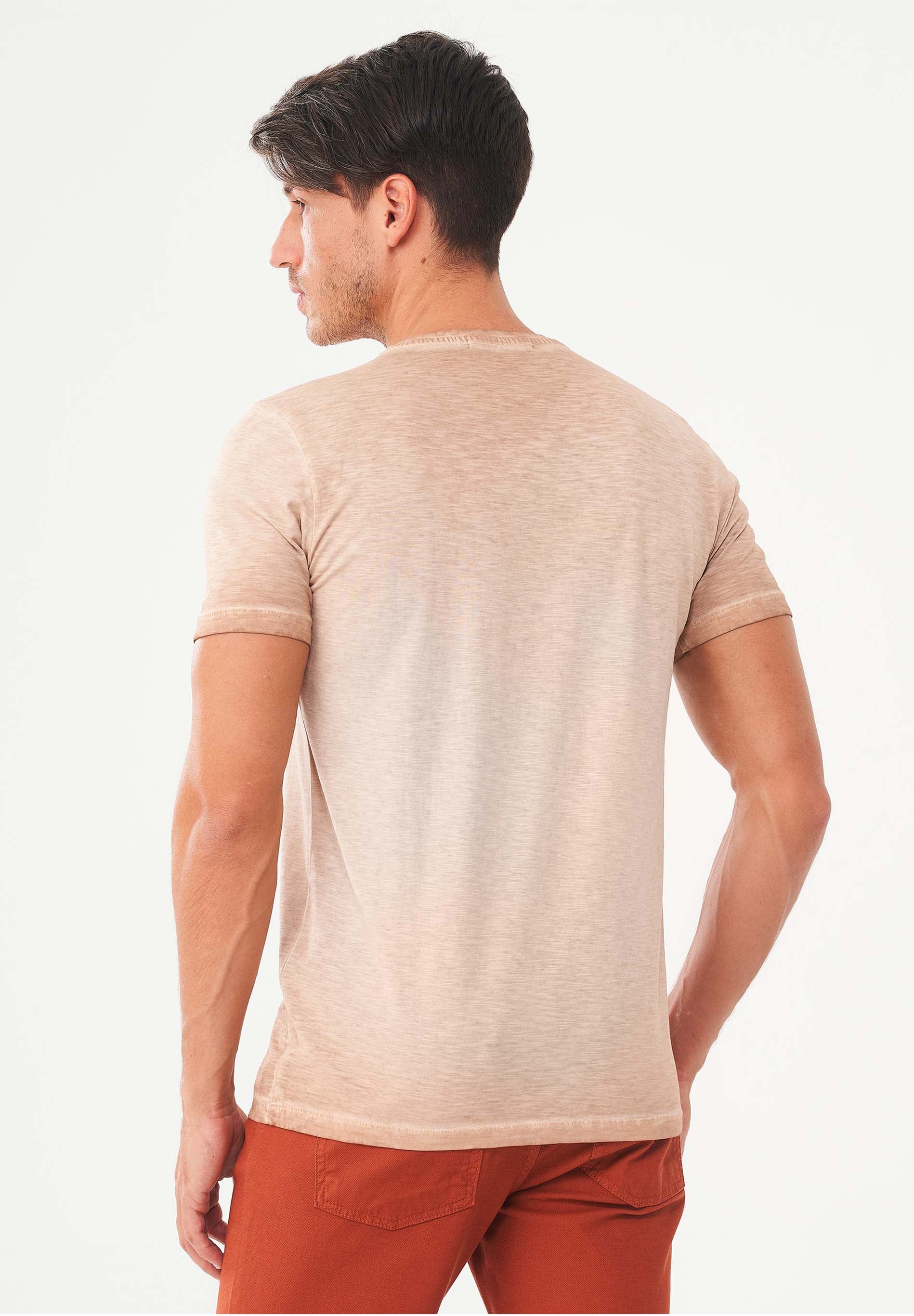 Garment Dyed T-Shirt aus Bio-Baumwolle mit Bär-Print