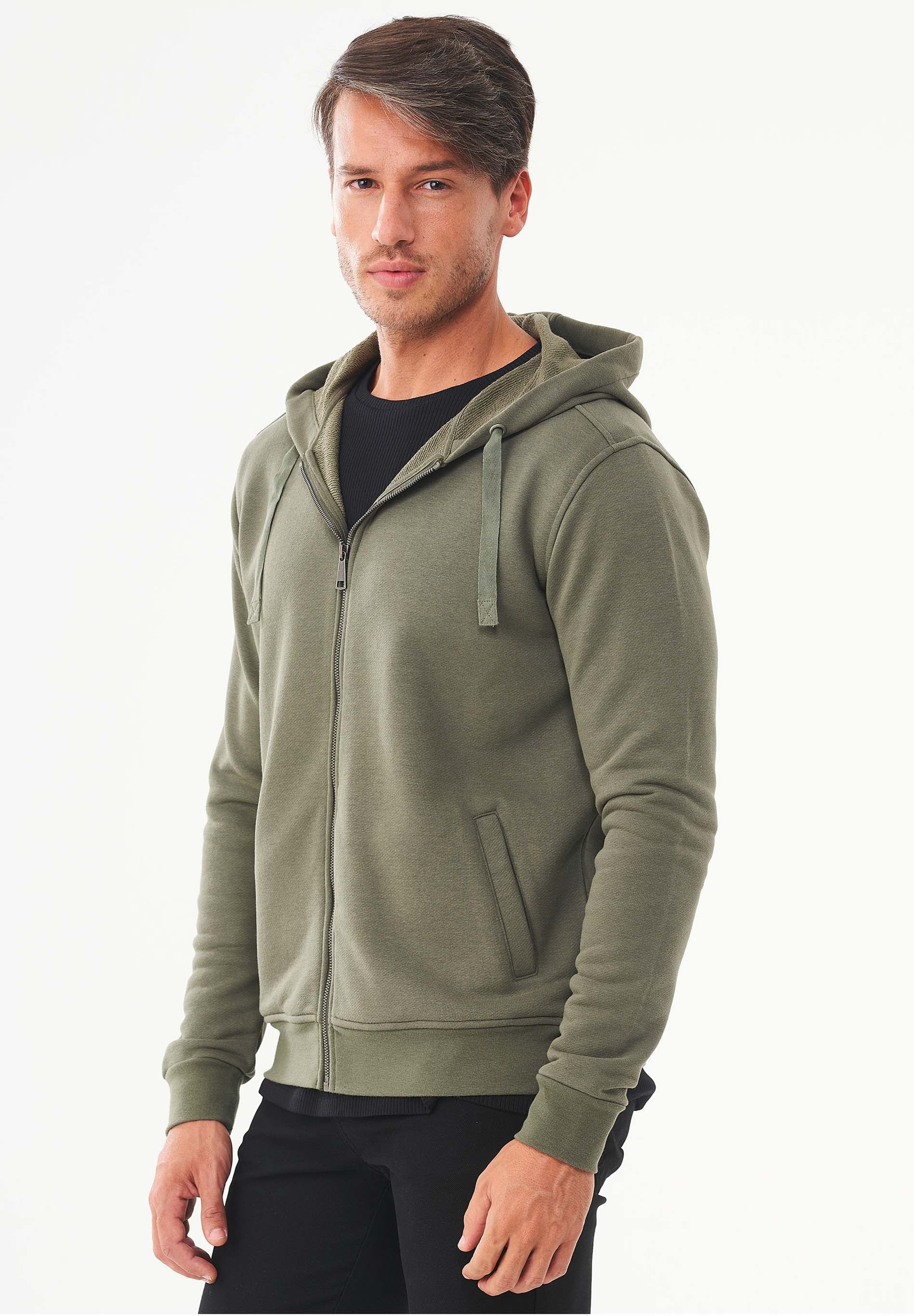 Sweatjacke aus Bio-Baumwolle & Modal mit recyceltem Polyester