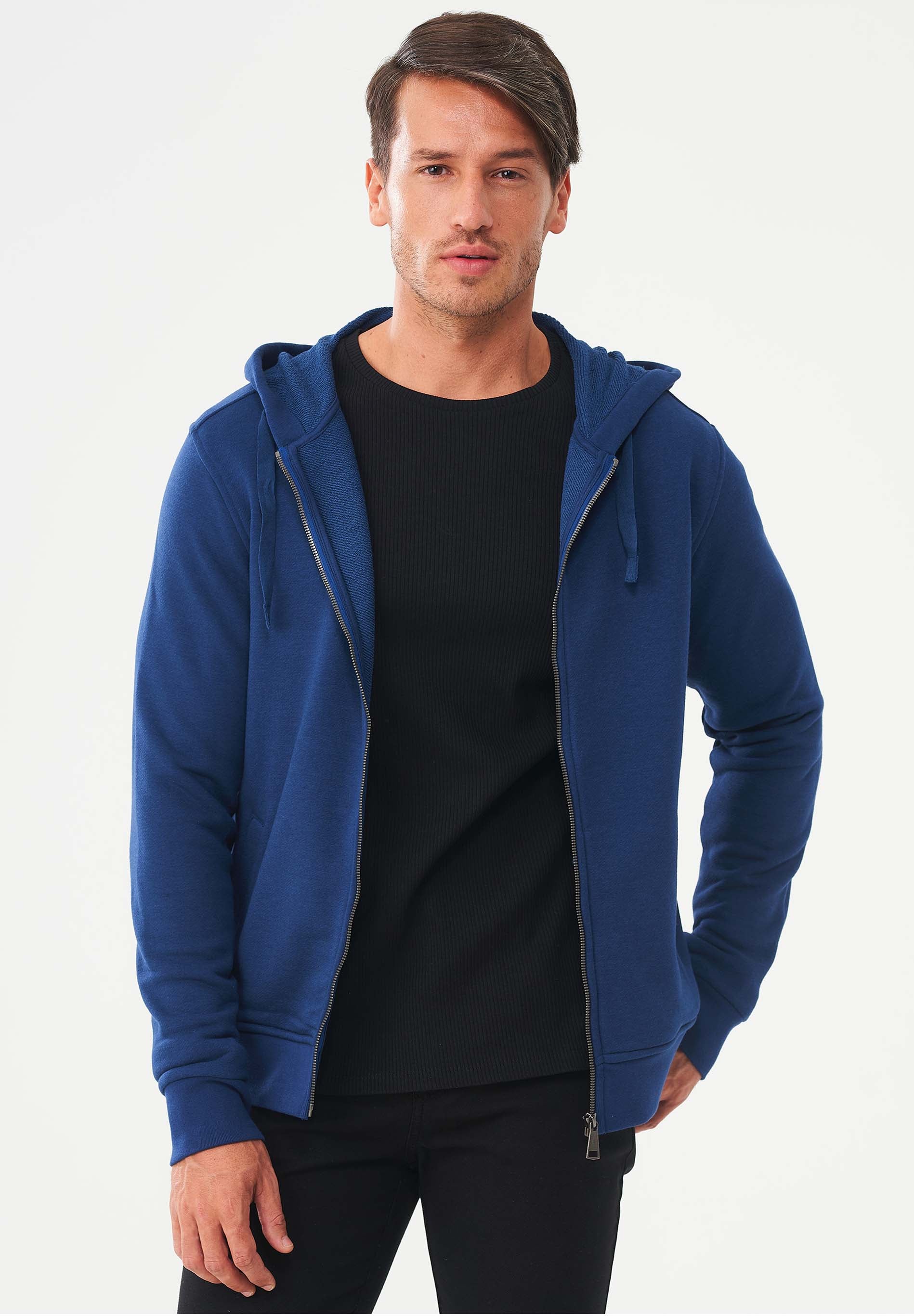 Sweatjacke aus Bio-Baumwolle & Modal mit recyceltem Polyester