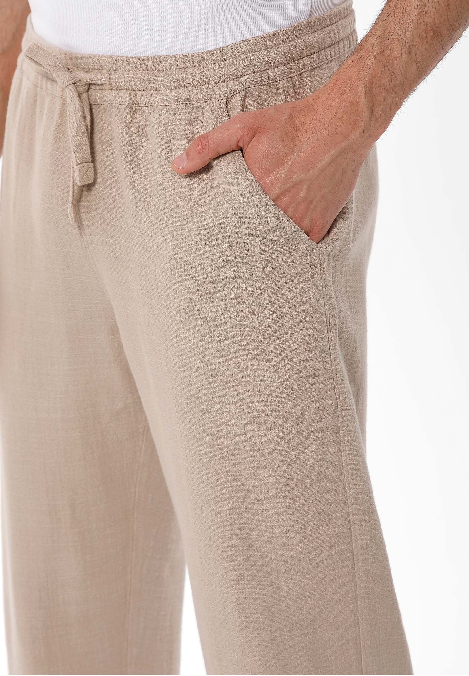 Hose aus Leinen-Bio Baumwolle Mix