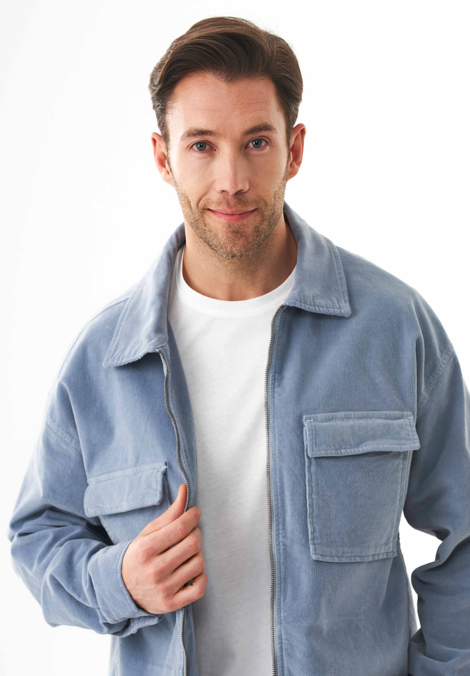 Full Zip Cord Overshirt aus Bio-Baumwolle