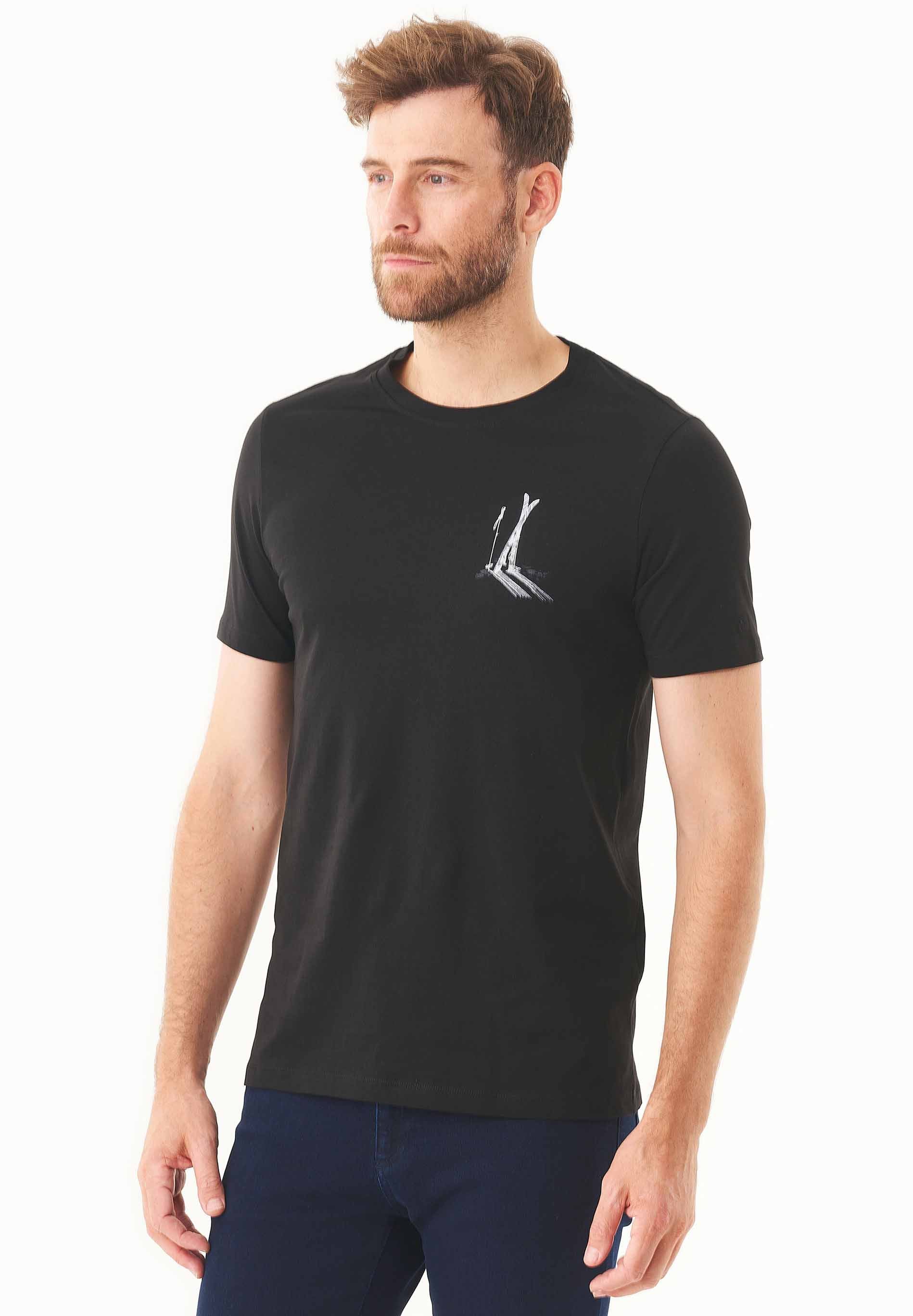 T-Shirt aus Bio-Baumwolle mit Ski-Print