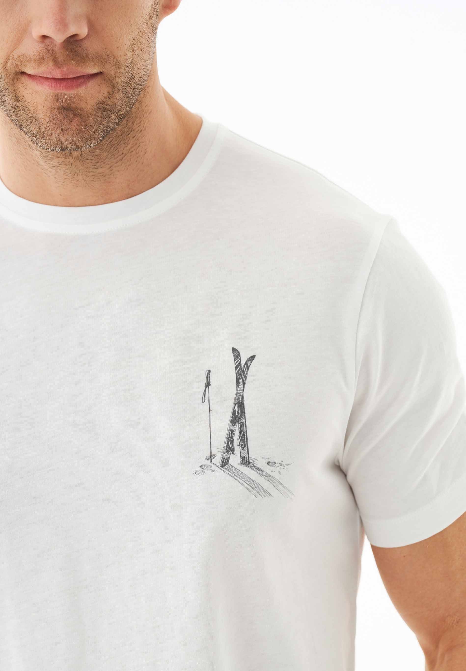 T-Shirt aus Bio-Baumwolle mit Ski-Print