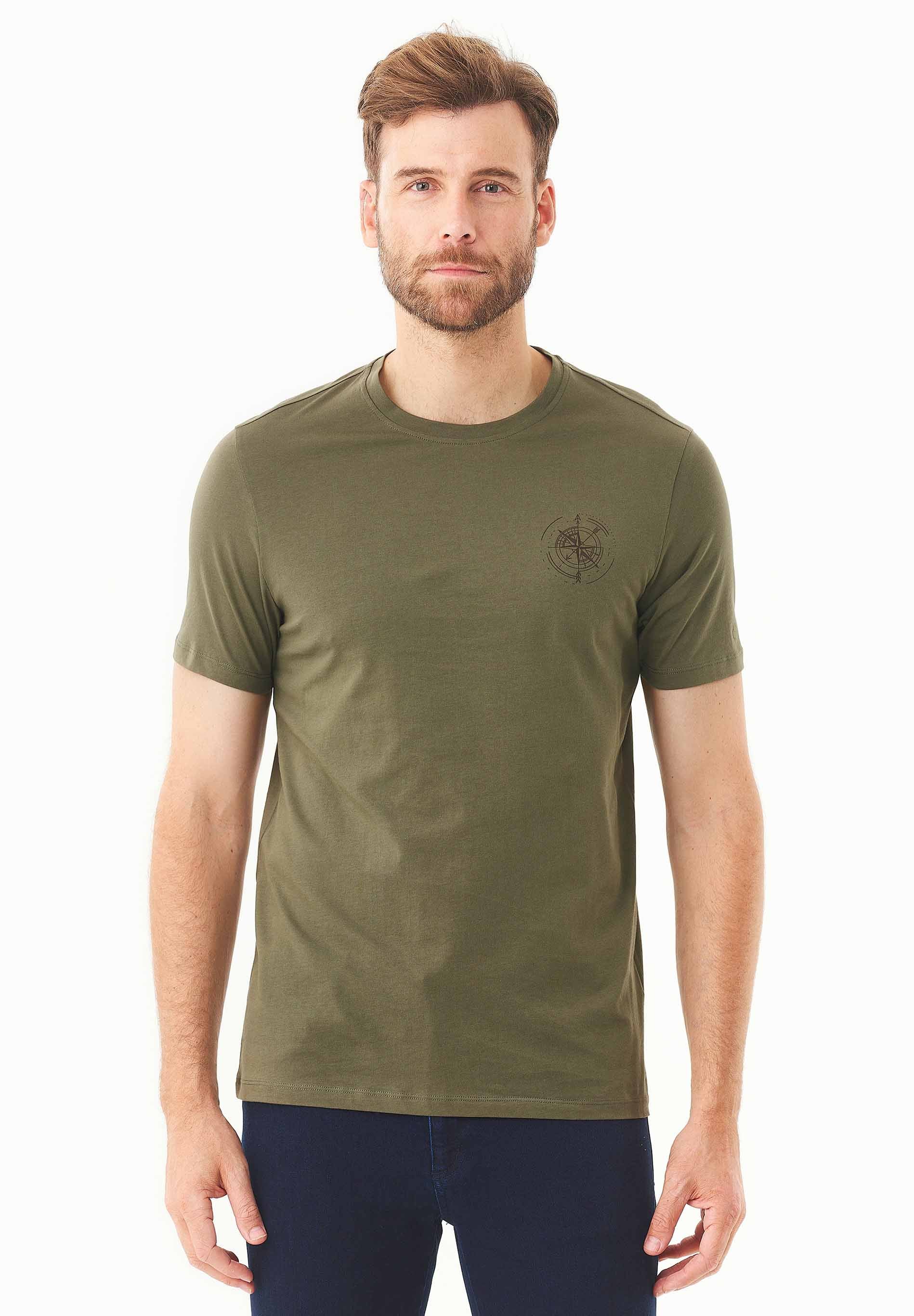 T-Shirt aus Bio-Baumwolle mit Kompass-Print