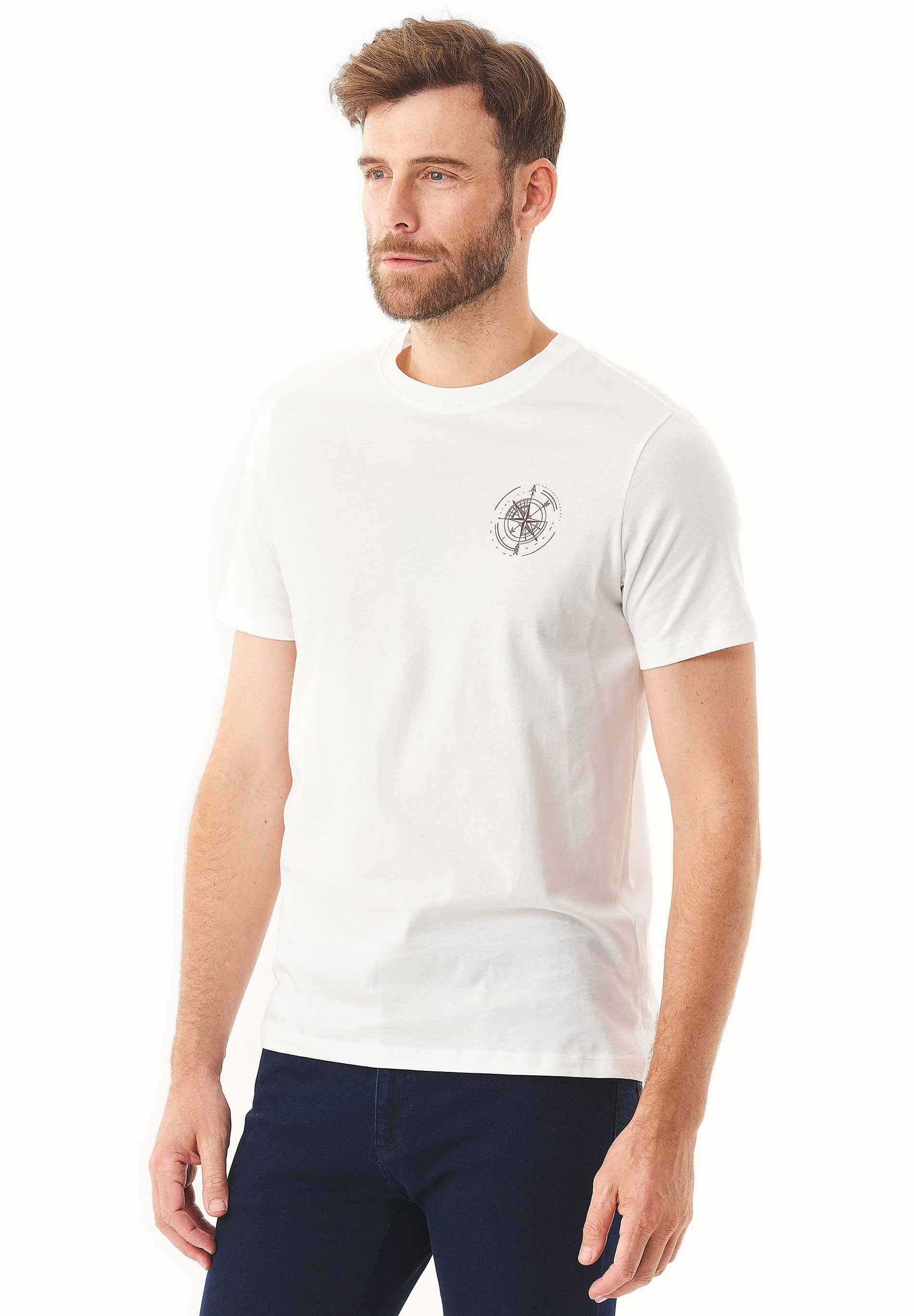 T-Shirt aus Bio-Baumwolle mit Kompass-Print